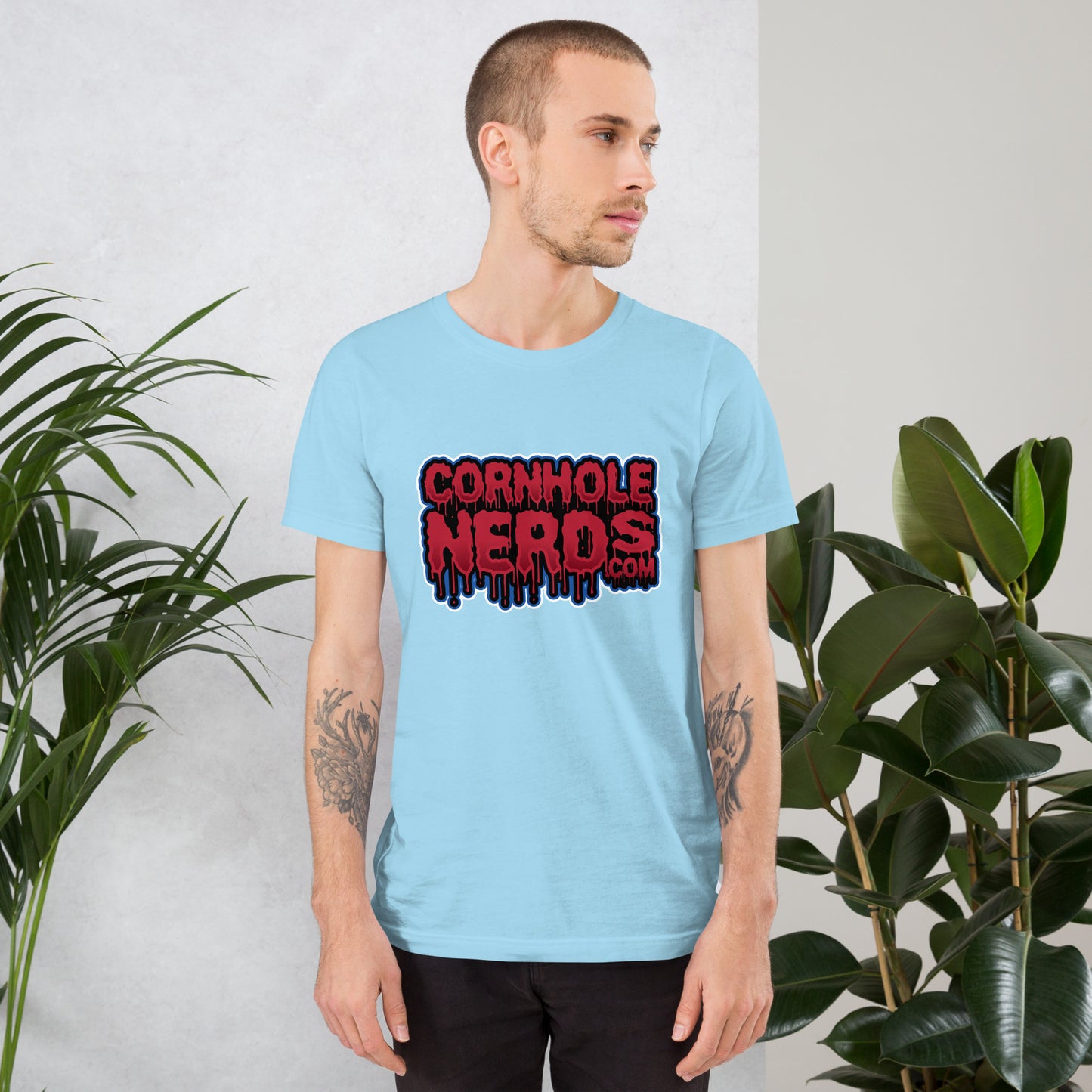 Cornhole Nerds drippy logo Unisex t-shirt