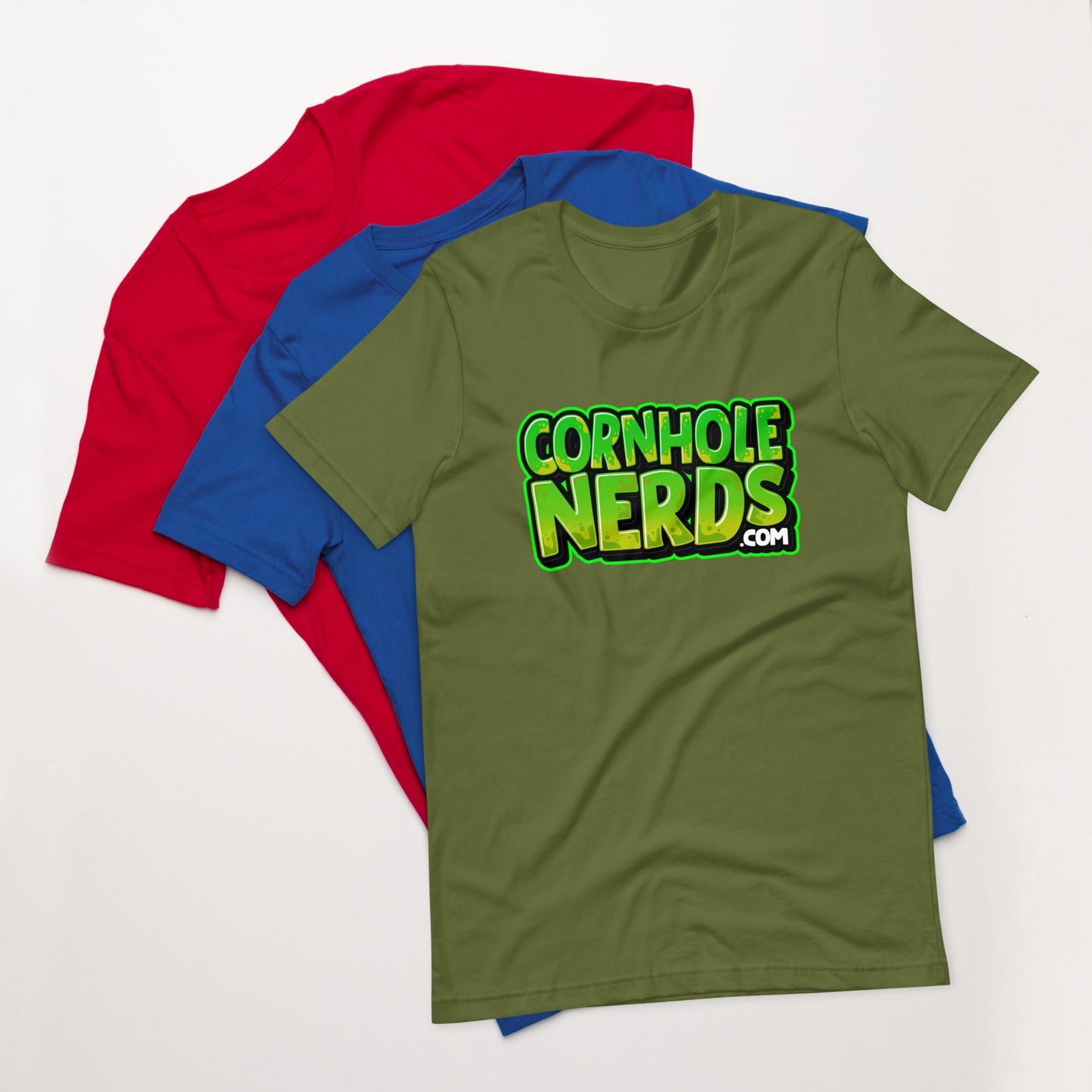 Cornhole Nerds green logo Unisex t-shirt