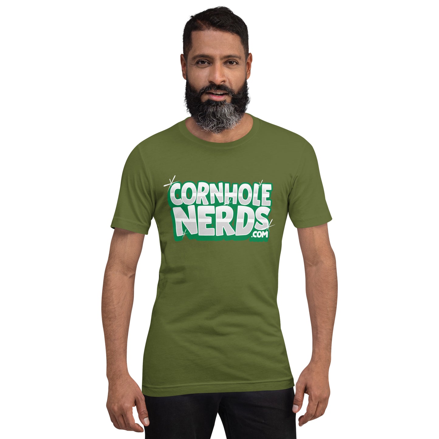 Cornhole Nerds green bling logo Unisex t-shirt