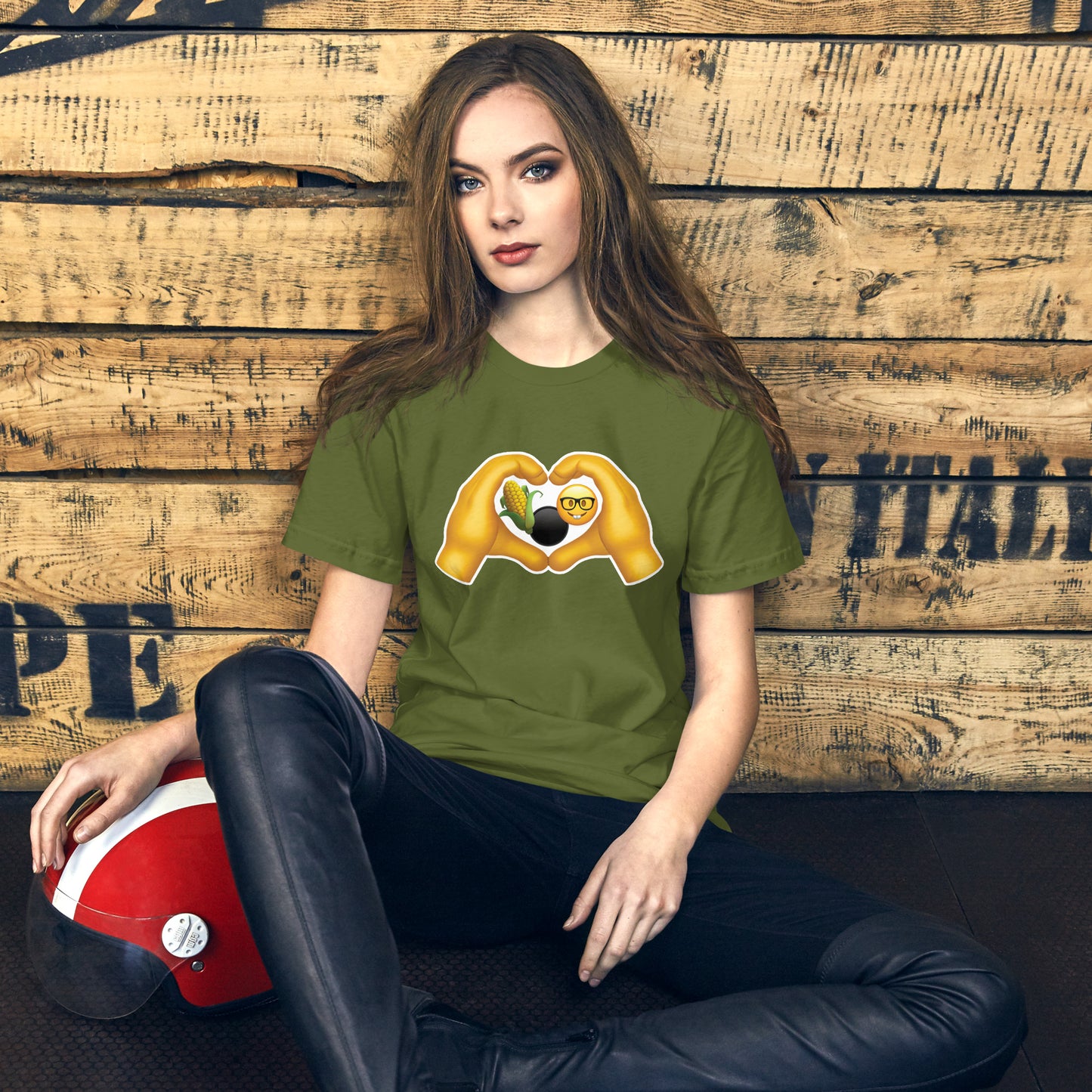 Cornhole Nerds Emoji Love Unisex t-shirt