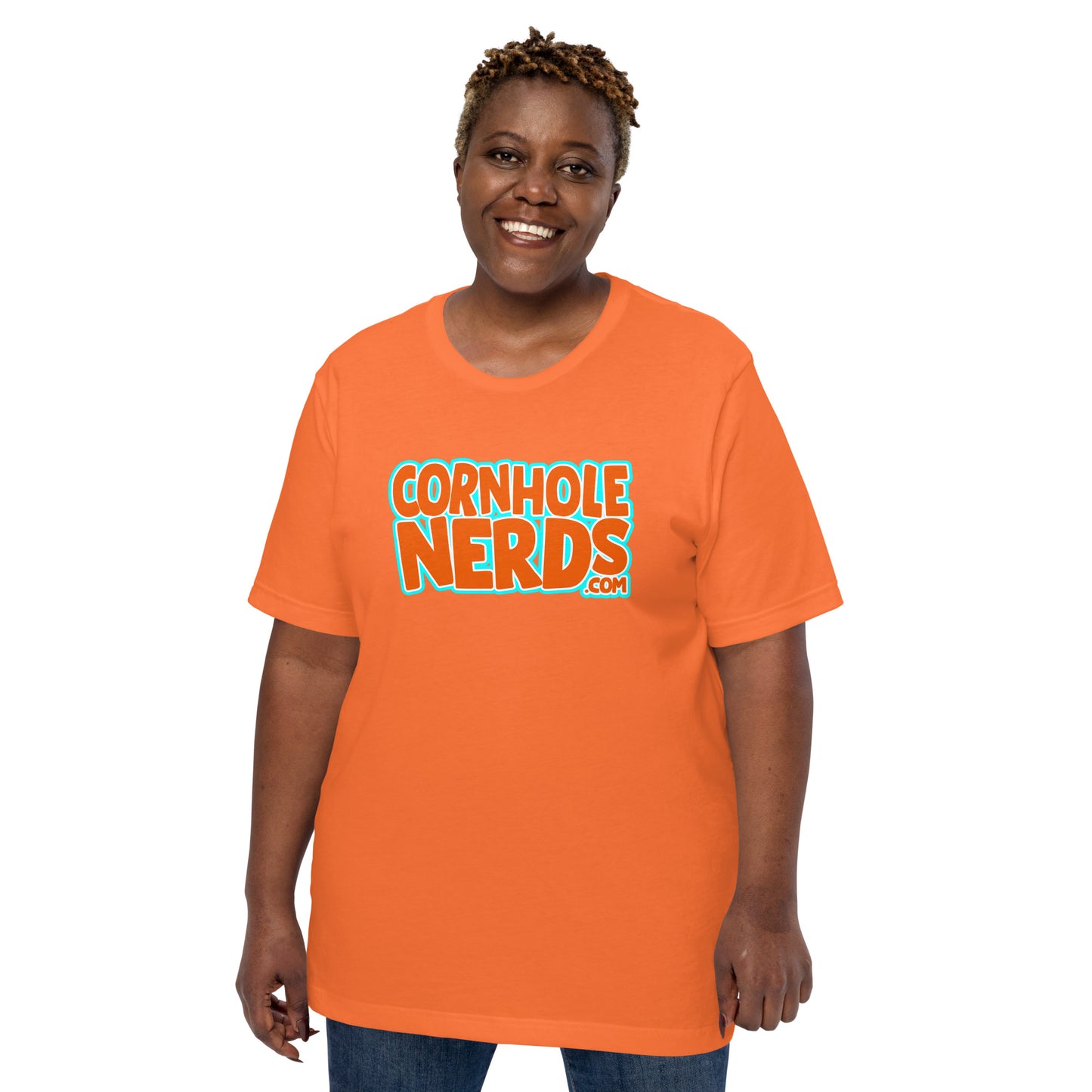 Cornhole Nerds orange you glad we have another logo Unisex t-shirt