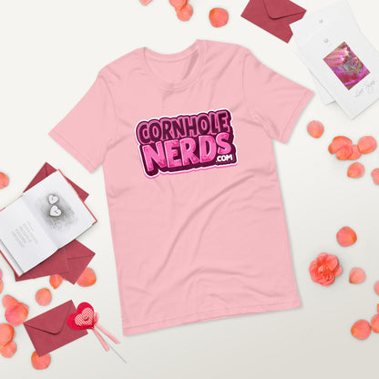 Cornhole Nerds raspberry slushie logo Unisex t-shirt