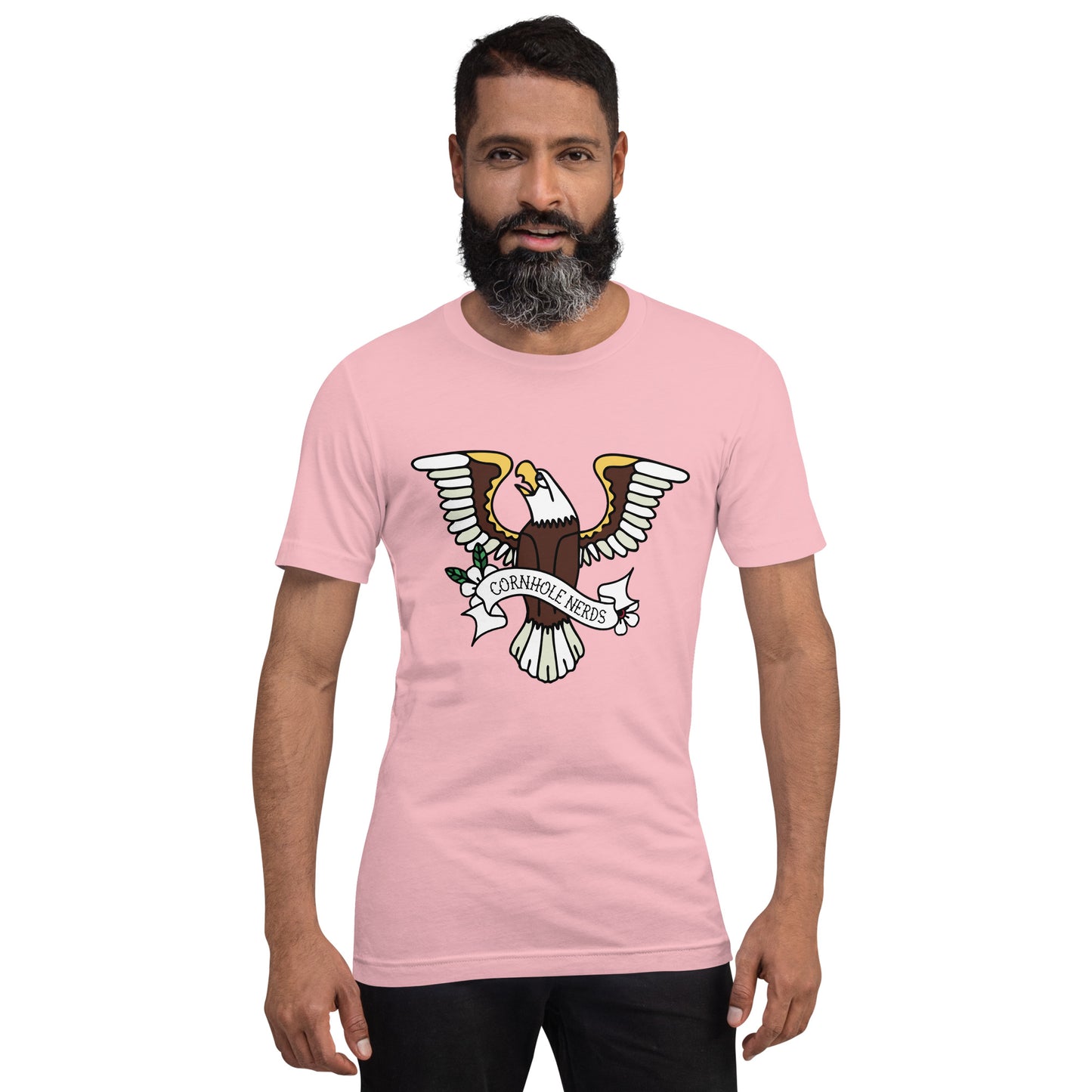 Cornhole Nerds Eagle logo Unisex t-shirt