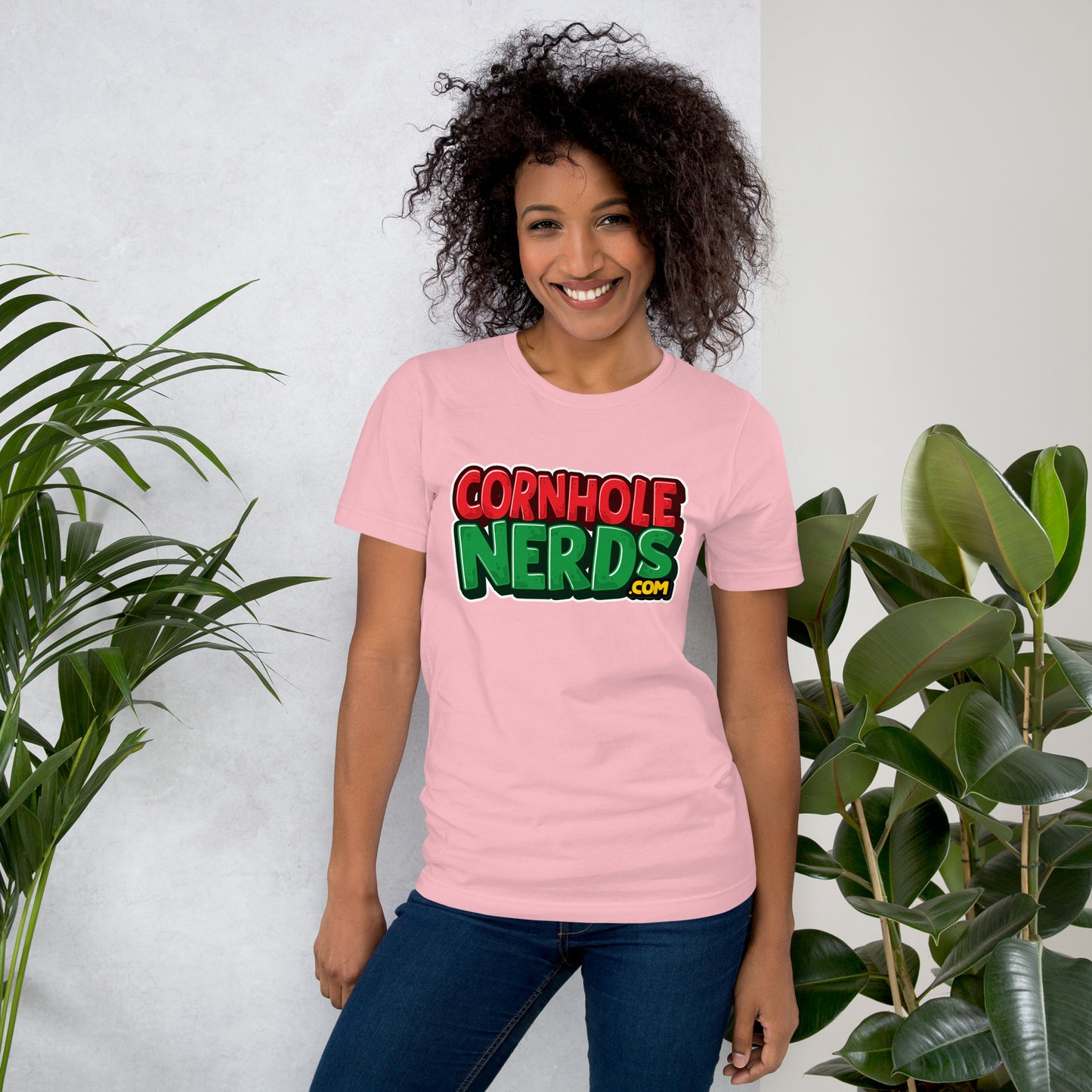 Cornhole Nerds red/green logo Unisex t-shirt