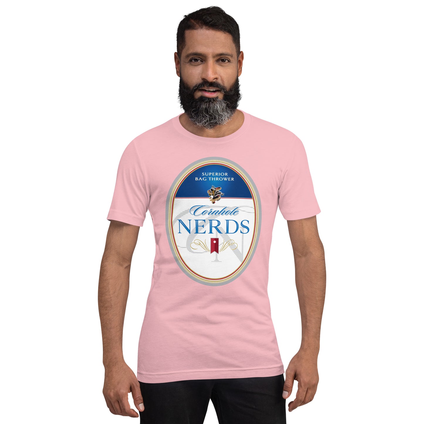 Cornhole Nerds Modern Elegance logo Unisex t-shirt