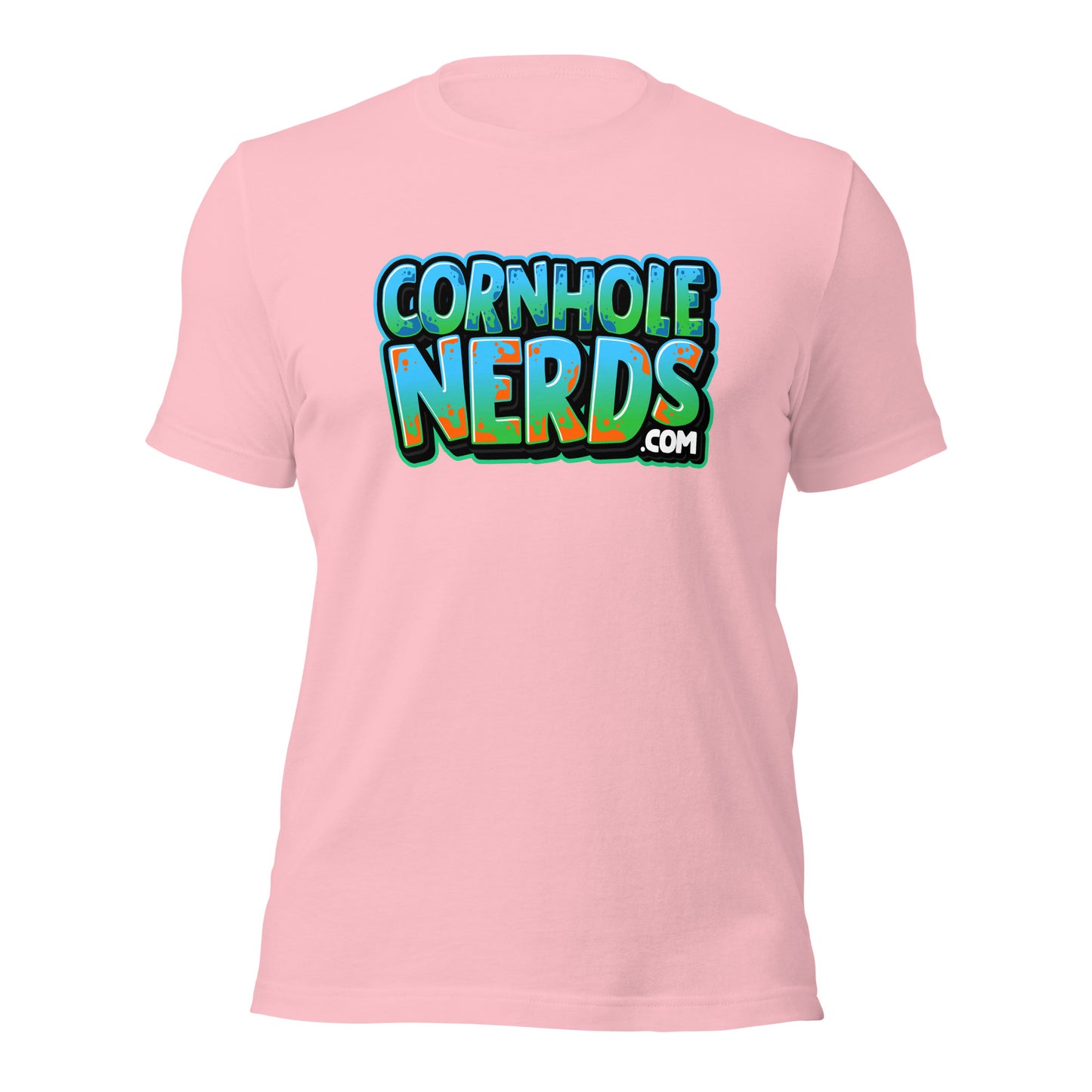 Cornhole Nerds green/blue/orange logo Unisex t-shirt