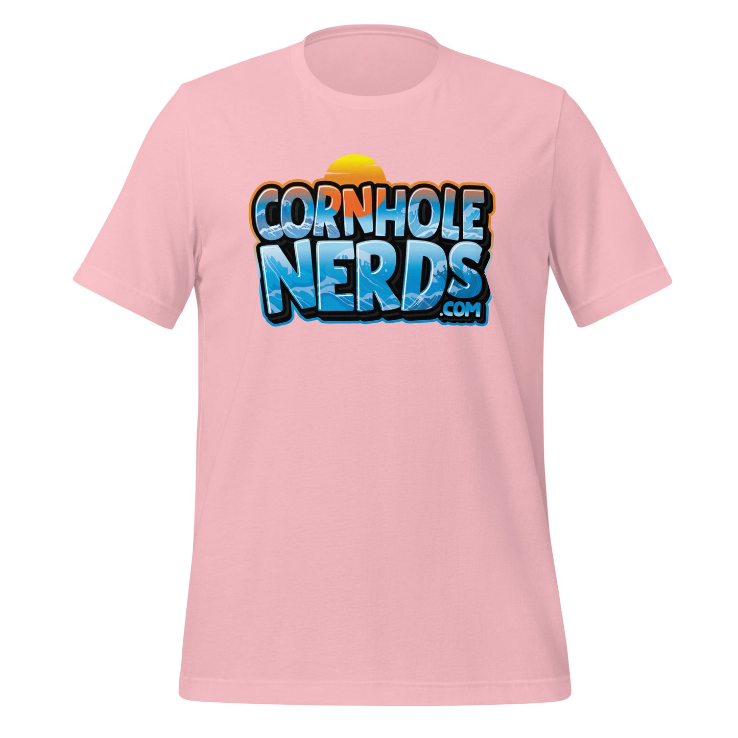 Cornhole Nerds Ridin' the wave logo Unisex t-shirt