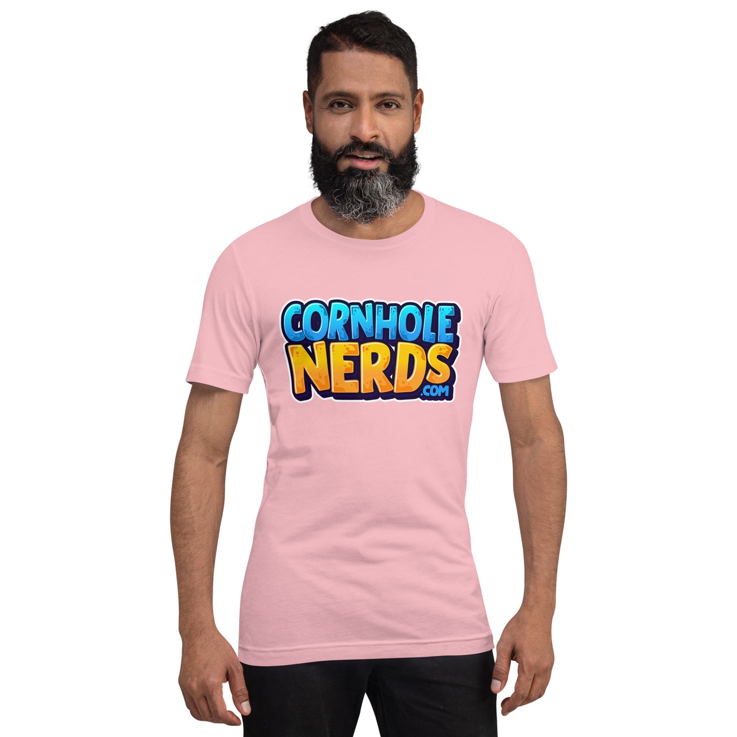 Cornhole Nerds blue/yellow logo Unisex t-shirt