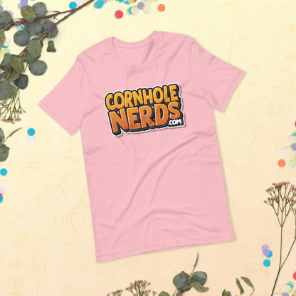 Cornhole Nerds Autumn flowers logo Unisex t-shirt