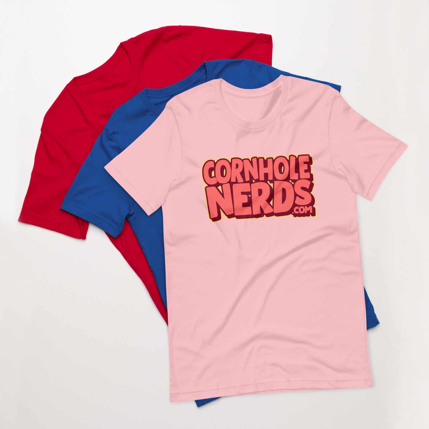 Cornhole Nerds salmon flavored logo Unisex t-shirt