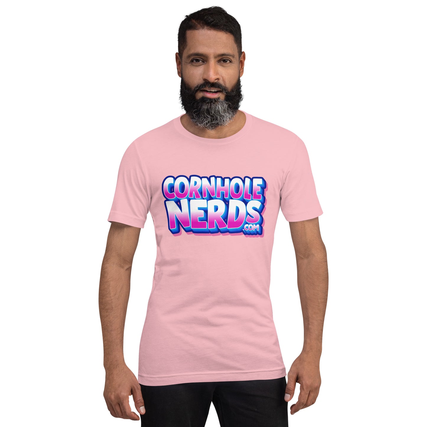 Cornhole Nerds chrome bubble gum logo Unisex t-shirt