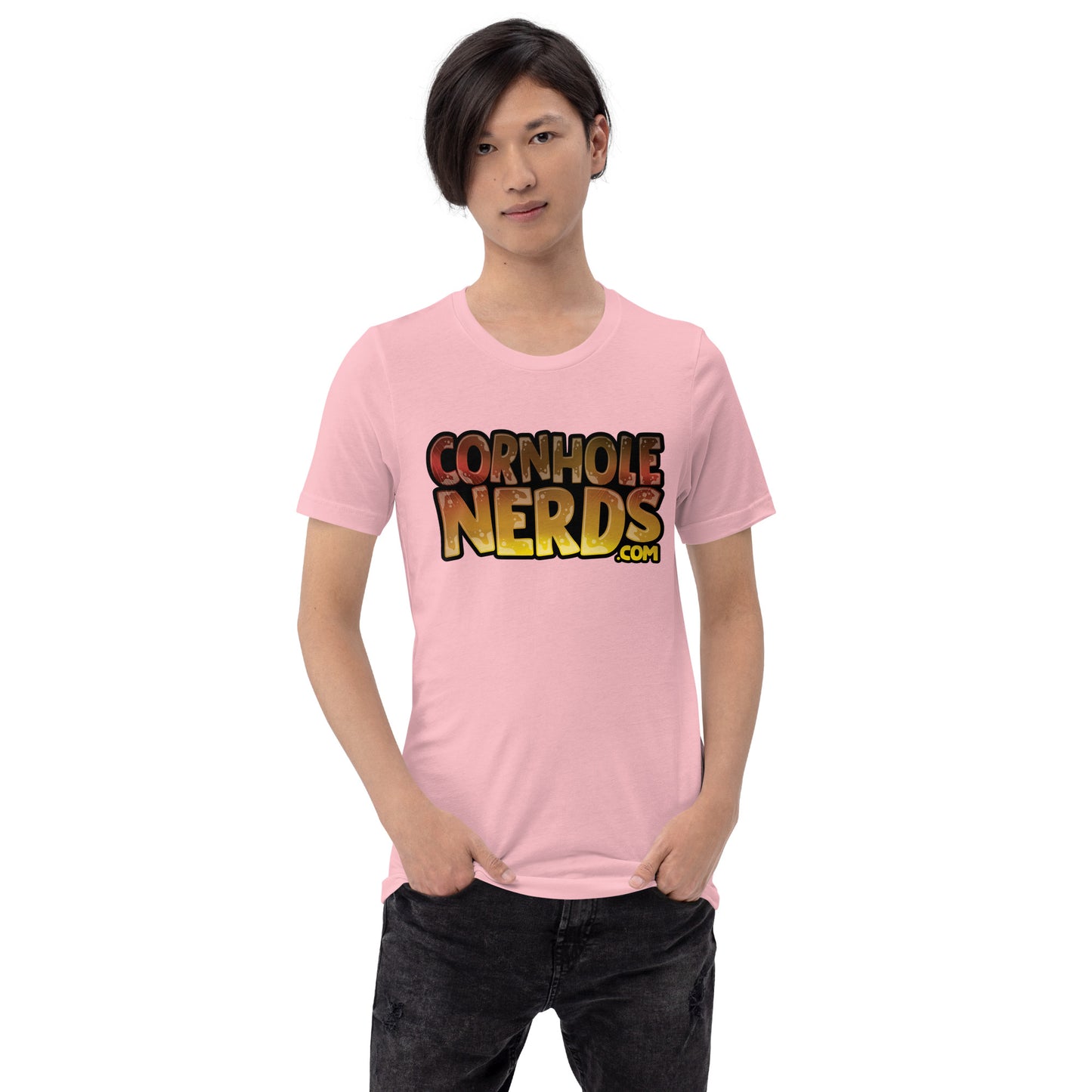 Cornhole Nerds thrower of puppets clear logo Unisex t-shirt