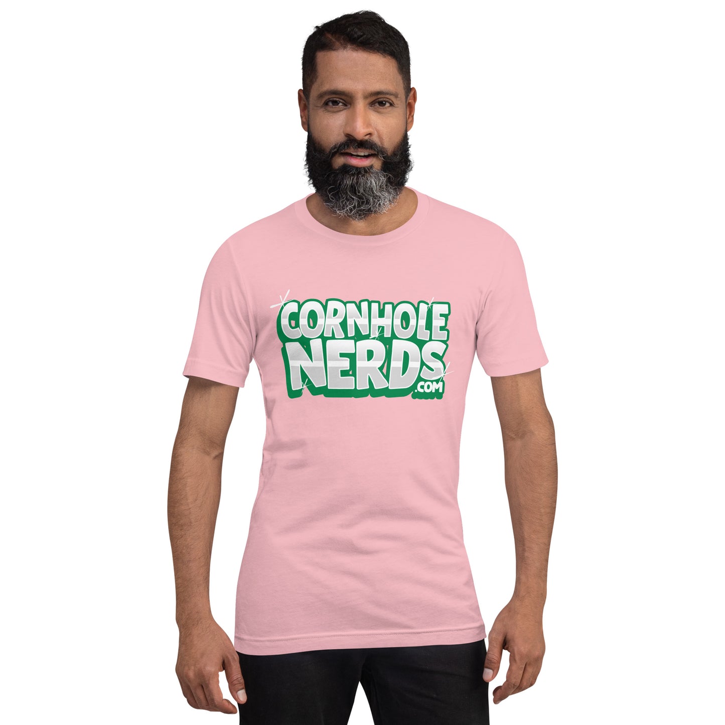 Cornhole Nerds green bling logo Unisex t-shirt