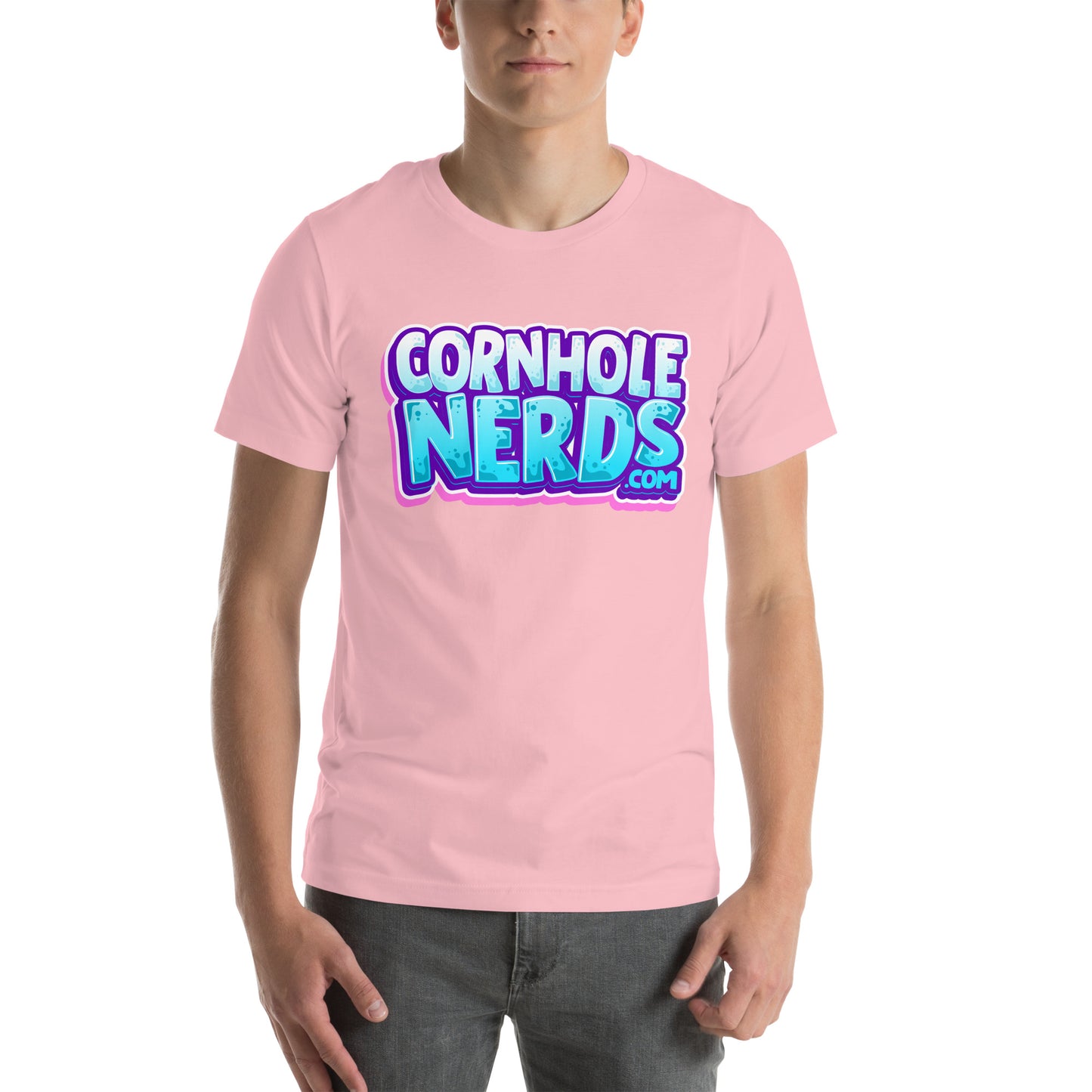 Cornhole Nerds icy pink logo Unisex t-shirt