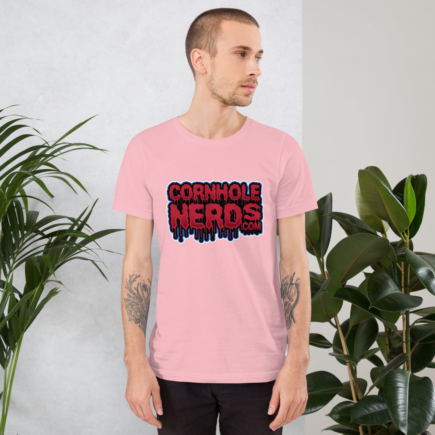 Cornhole Nerds drippy logo Unisex t-shirt