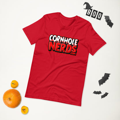 Cornhole Nerds red/white logo Unisex t-shirt