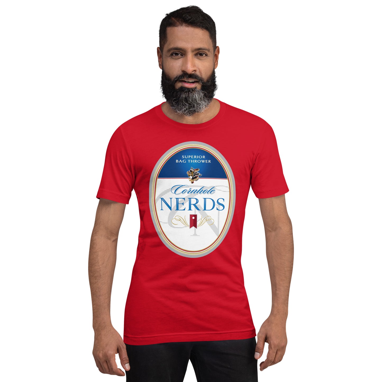 Cornhole Nerds Modern Elegance logo Unisex t-shirt