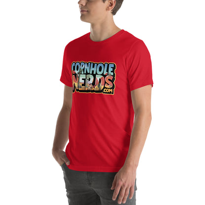 Cornhole Nerds desert skies logo Unisex t-shirt