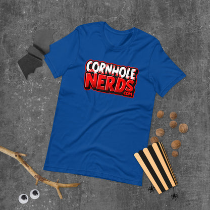 Cornhole Nerds red/white logo Unisex t-shirt