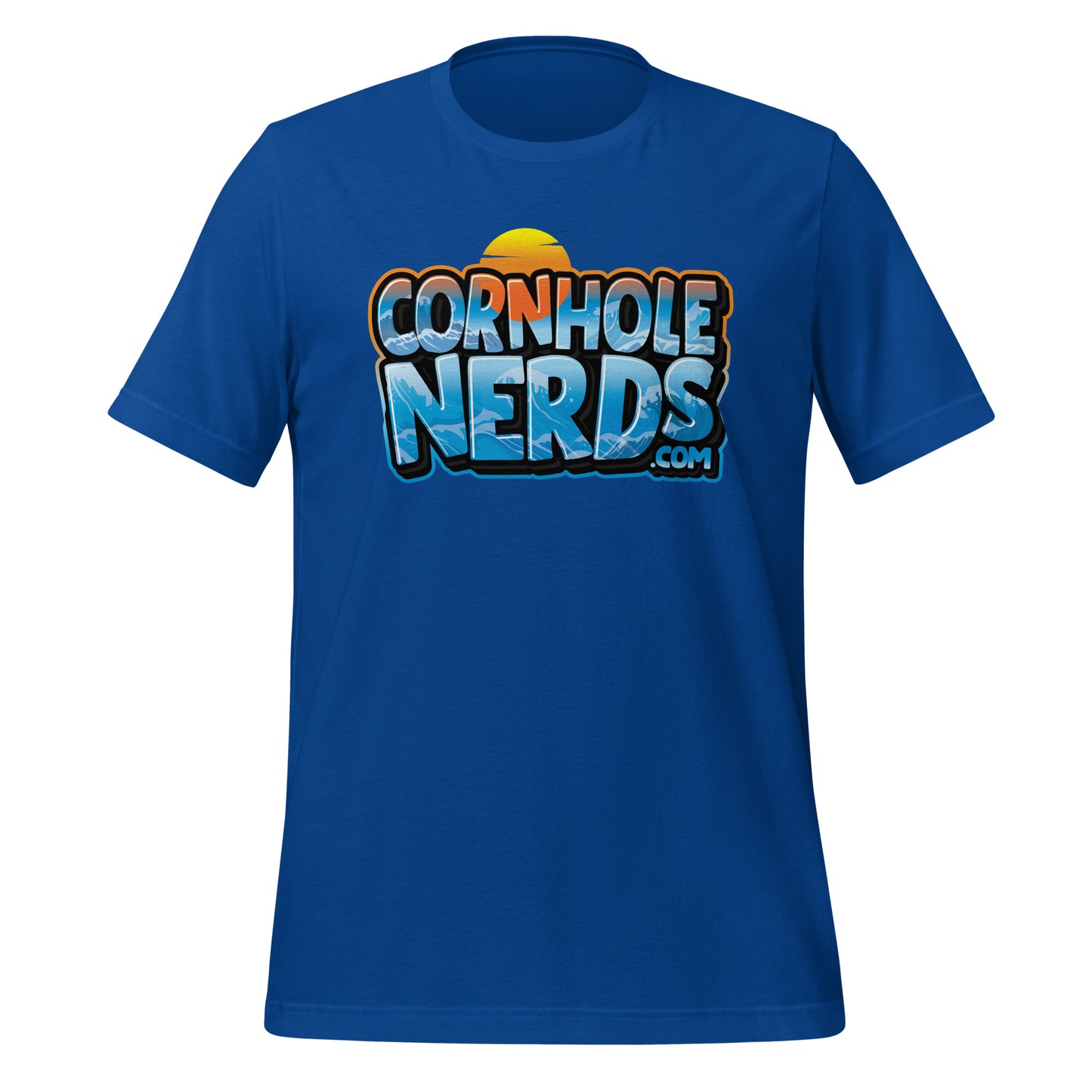 Cornhole Nerds Ridin' the wave logo Unisex t-shirt