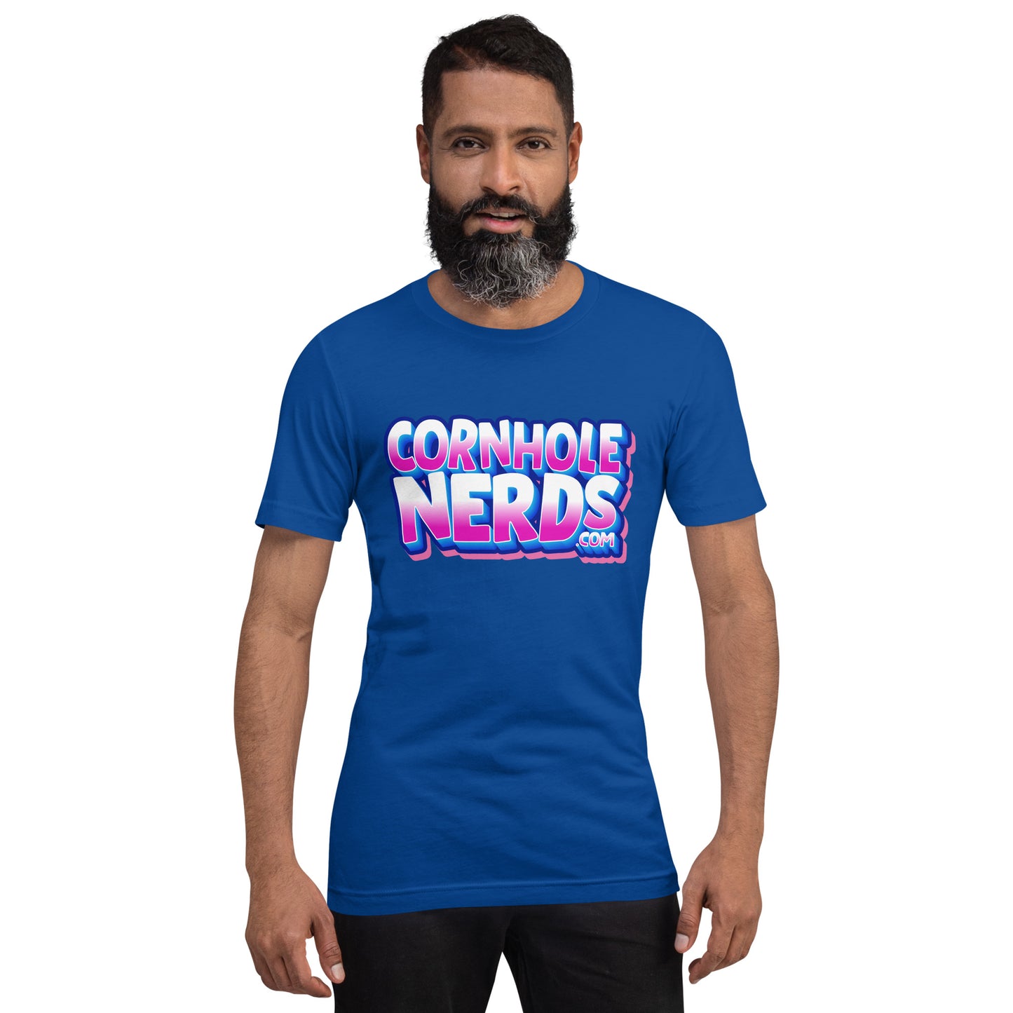 Cornhole Nerds chrome bubble gum logo Unisex t-shirt