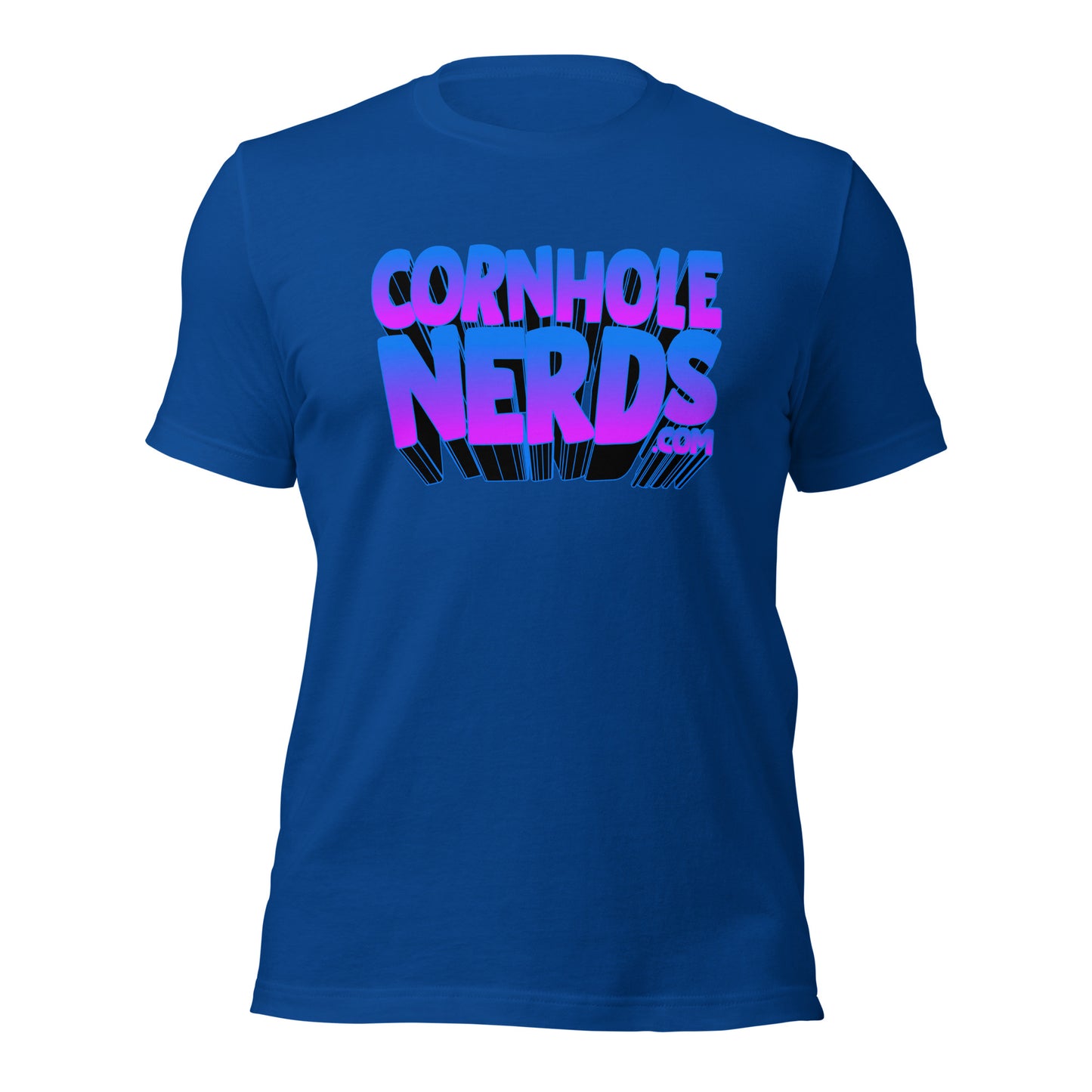 Cornhole Nerds 3D purple/blue logo Unisex t-shirt