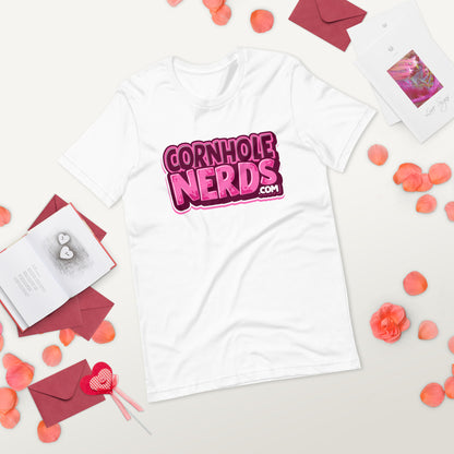 Cornhole Nerds raspberry slushie logo Unisex t-shirt