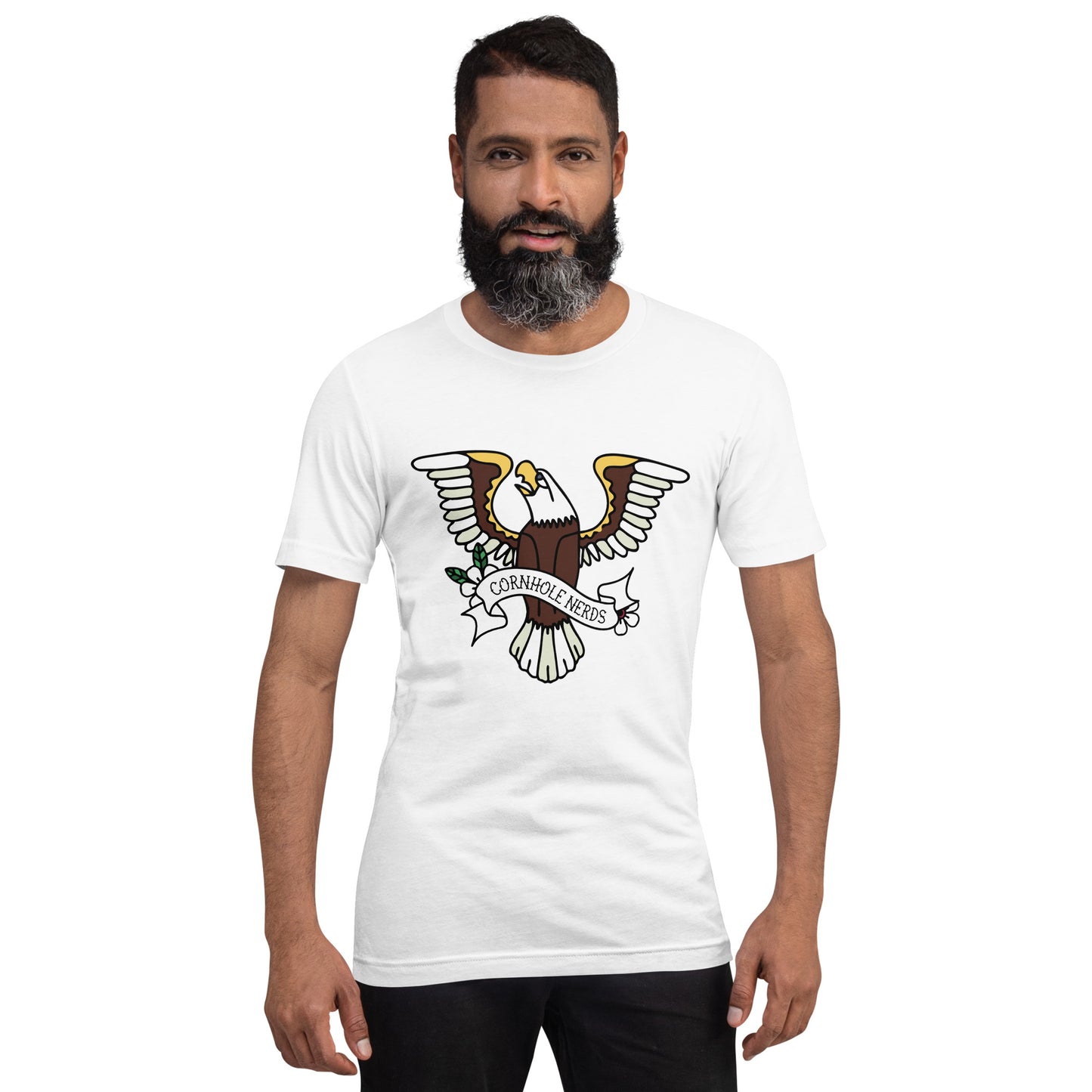 Cornhole Nerds Eagle logo Unisex t-shirt