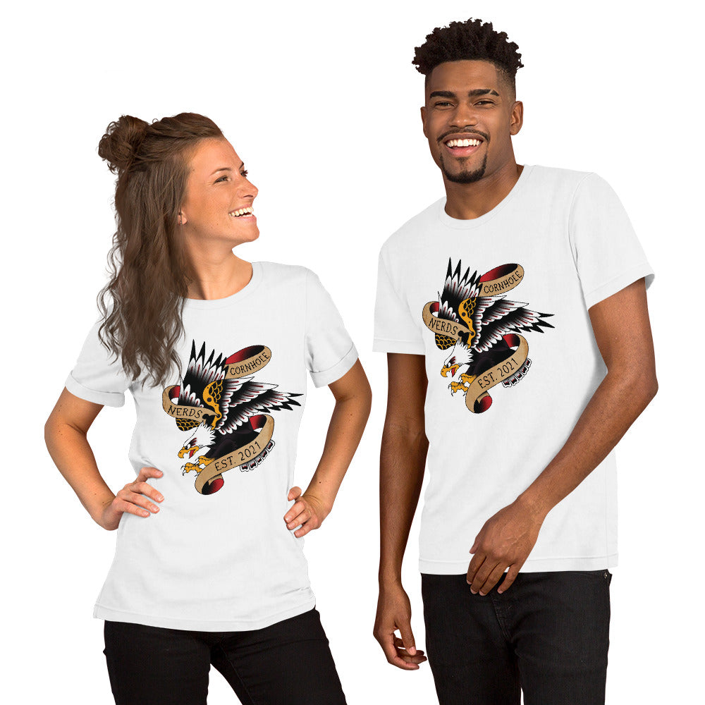 Cornhole Nerds Eagle est. 2021 Unisex t-shirt