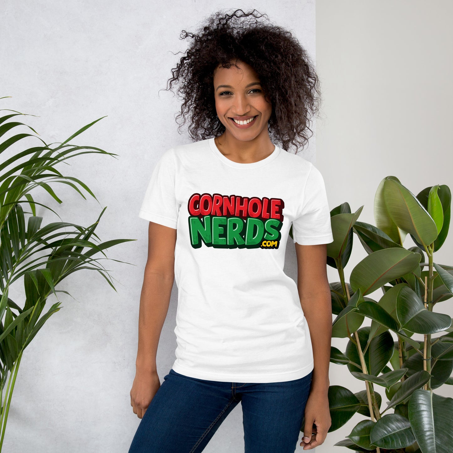 Cornhole Nerds red/green logo Unisex t-shirt