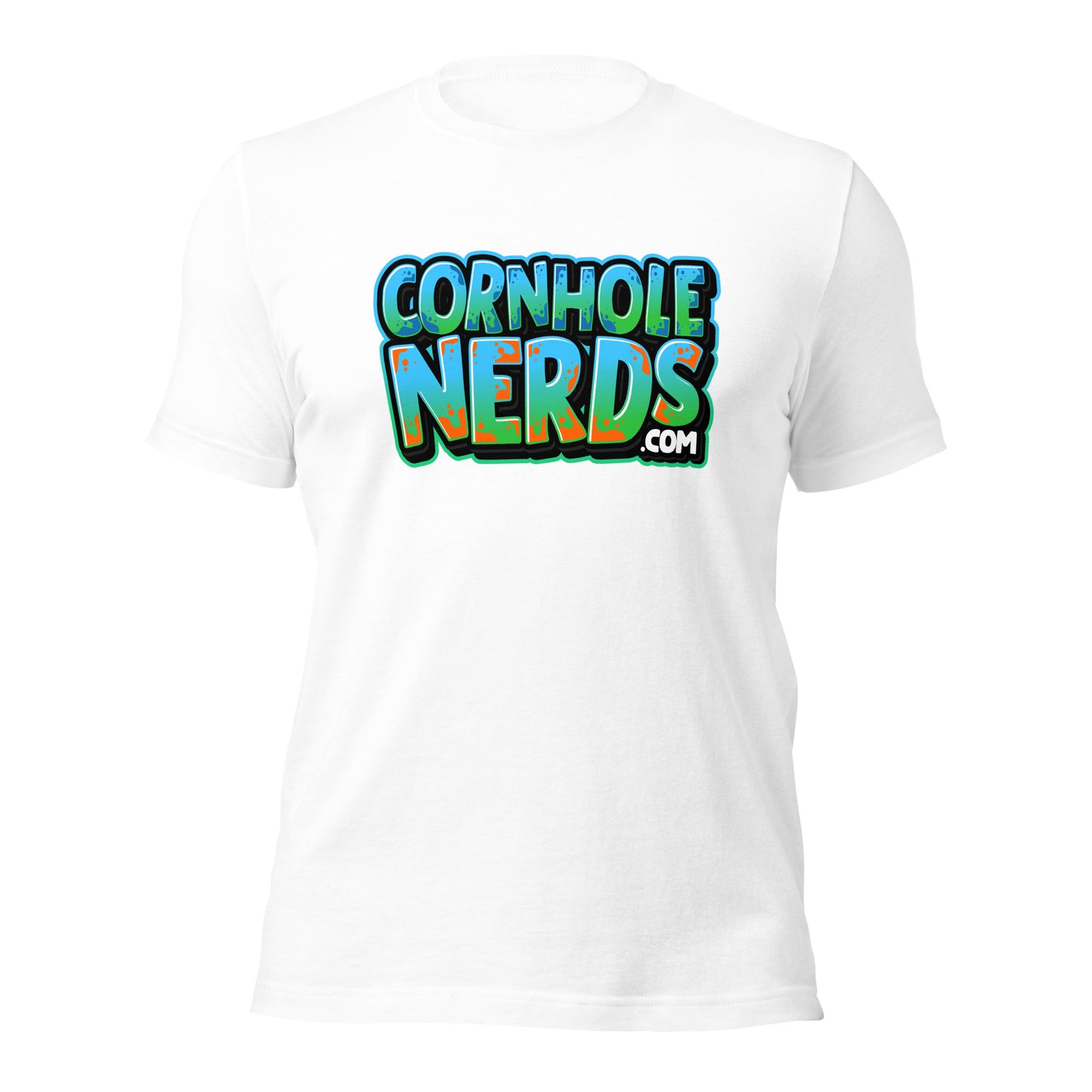 Cornhole Nerds green/blue/orange logo Unisex t-shirt