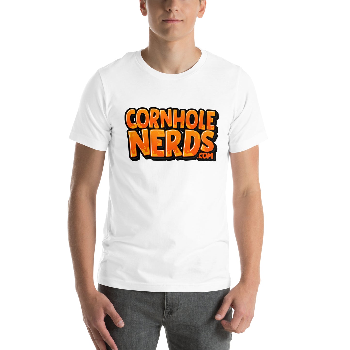 Cornhole Nerds orange logo Unisex t-shirt