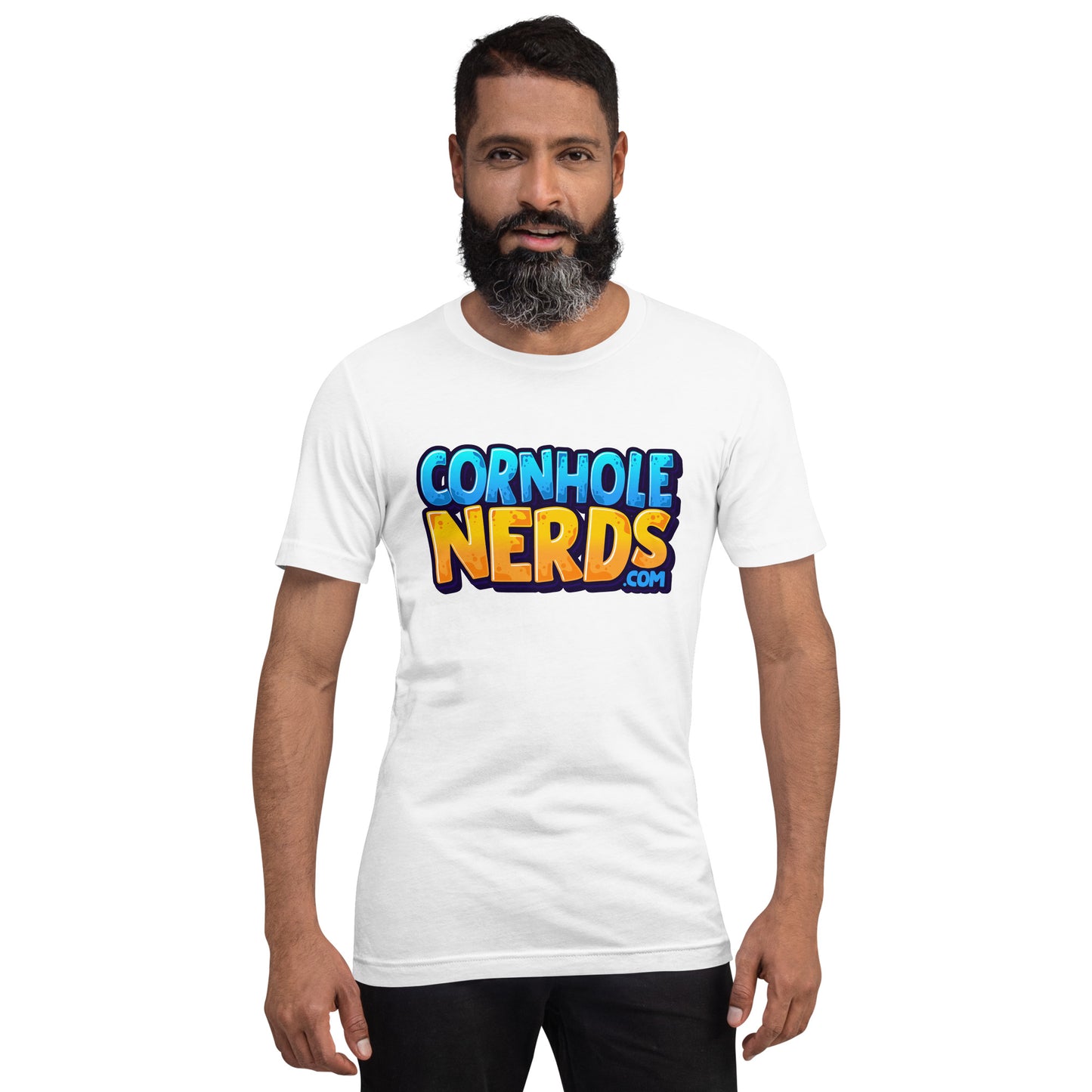 Cornhole Nerds blue/yellow logo Unisex t-shirt