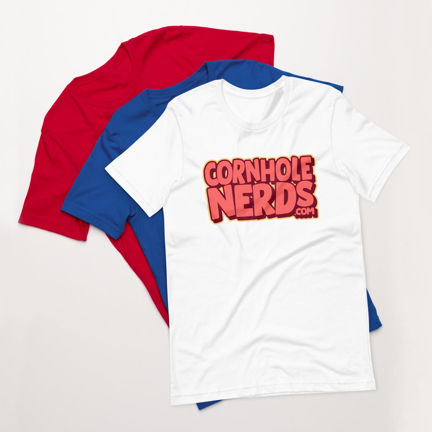 Cornhole Nerds salmon flavored logo Unisex t-shirt