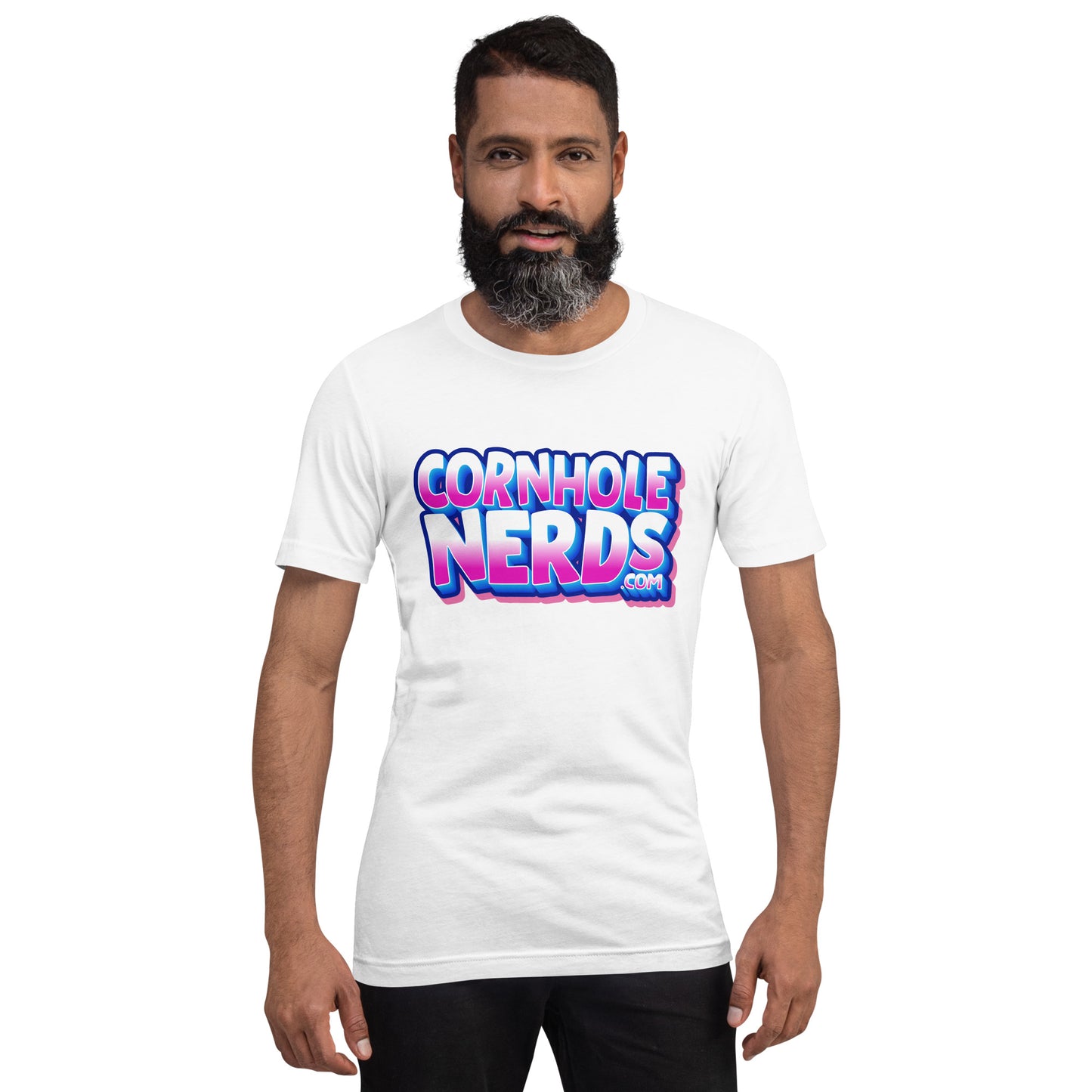 Cornhole Nerds chrome bubble gum logo Unisex t-shirt