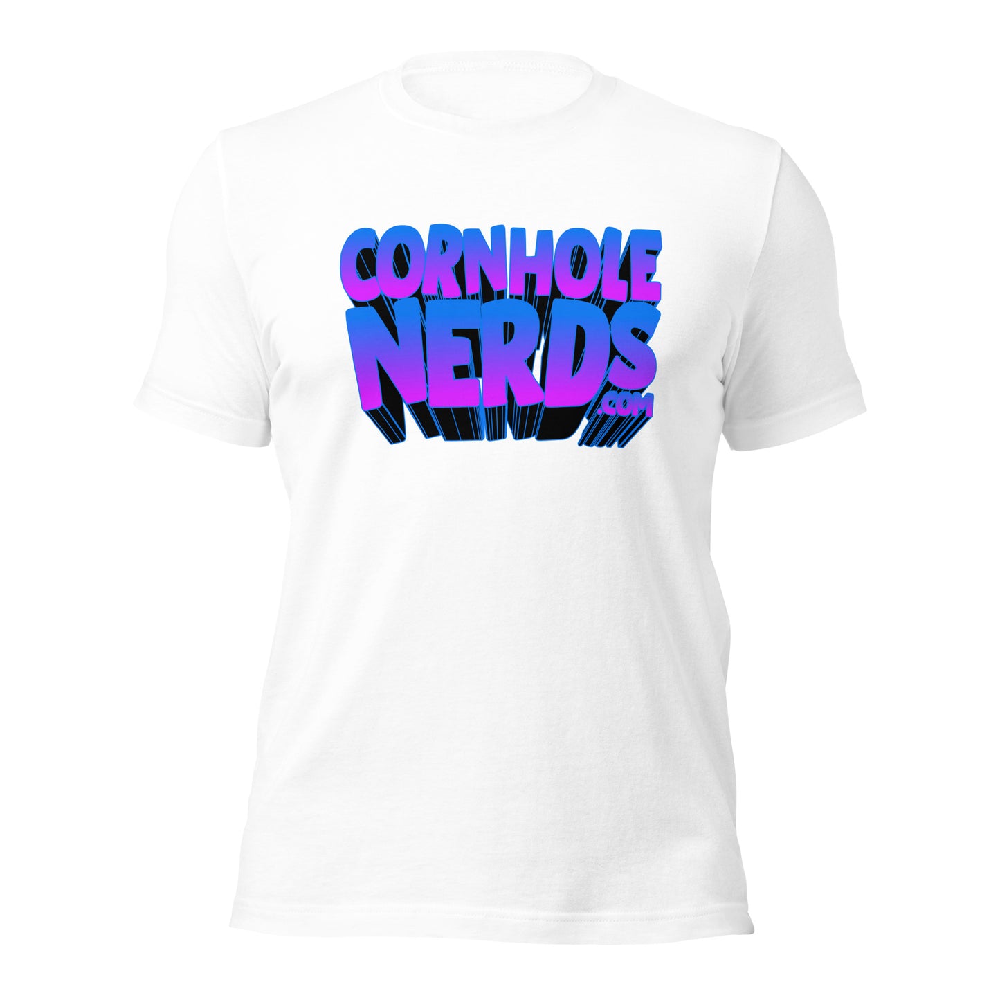 Cornhole Nerds 3D purple/blue logo Unisex t-shirt