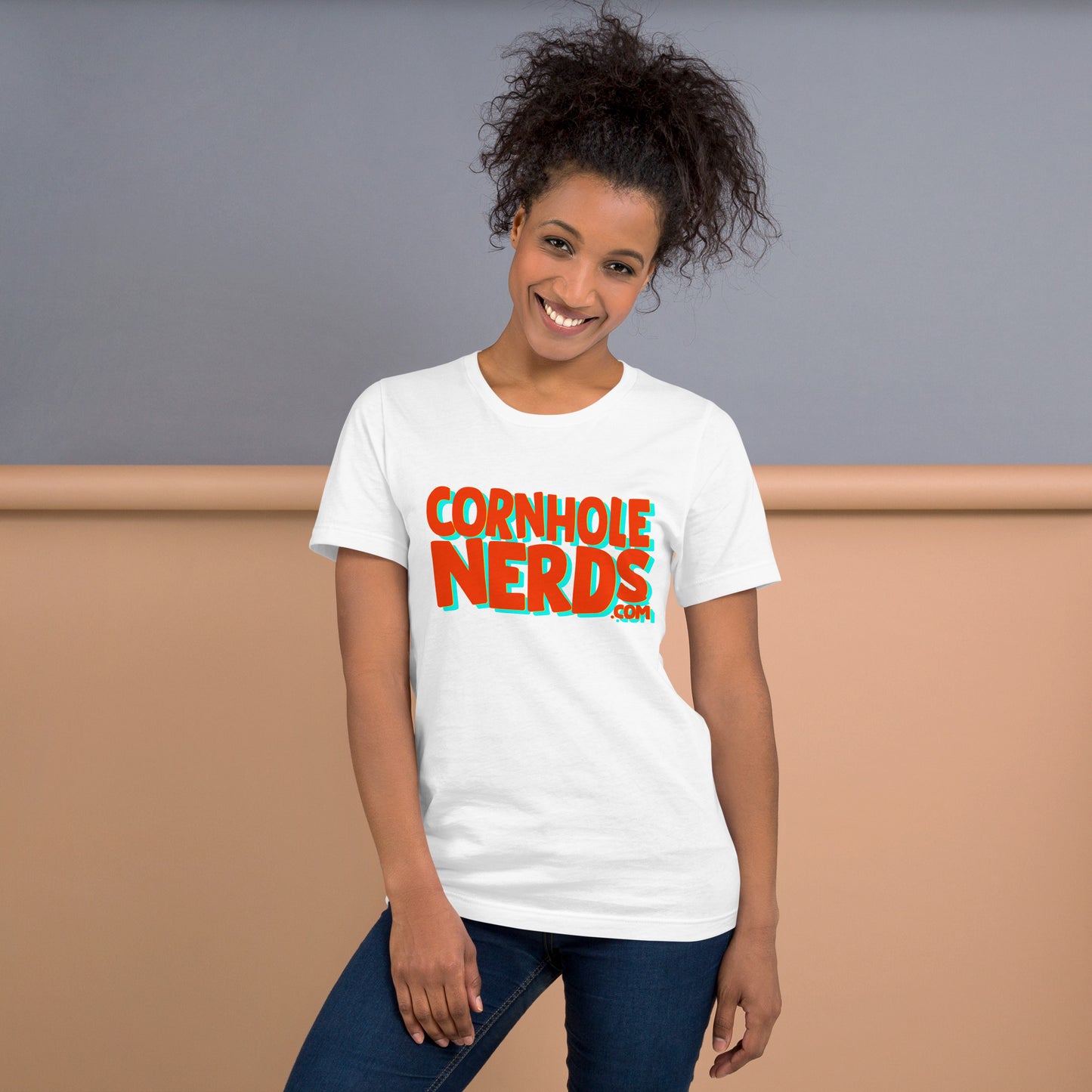 Cornhole Nerds not another orange logo Unisex t-shirt