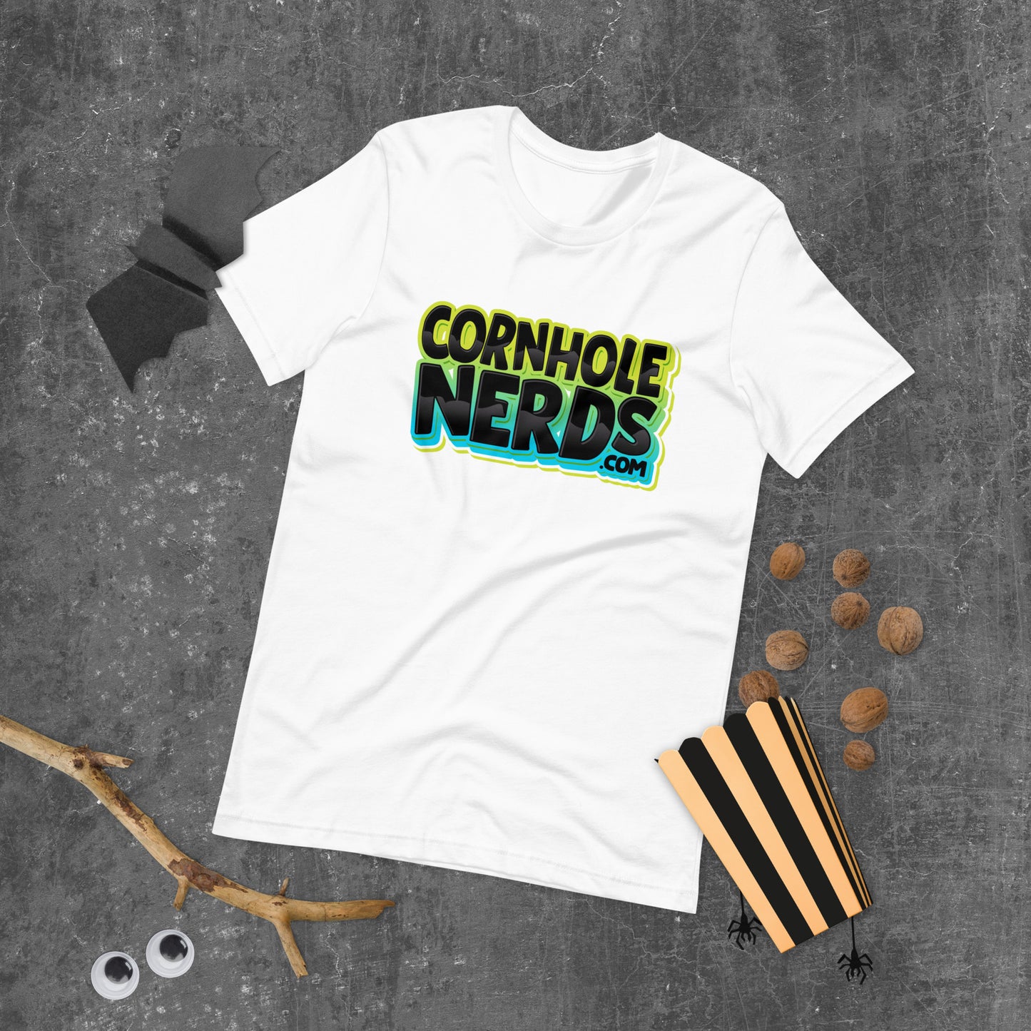 Cornhole Nerds some kind of blue/black and yellow logo Unisex t-shirt