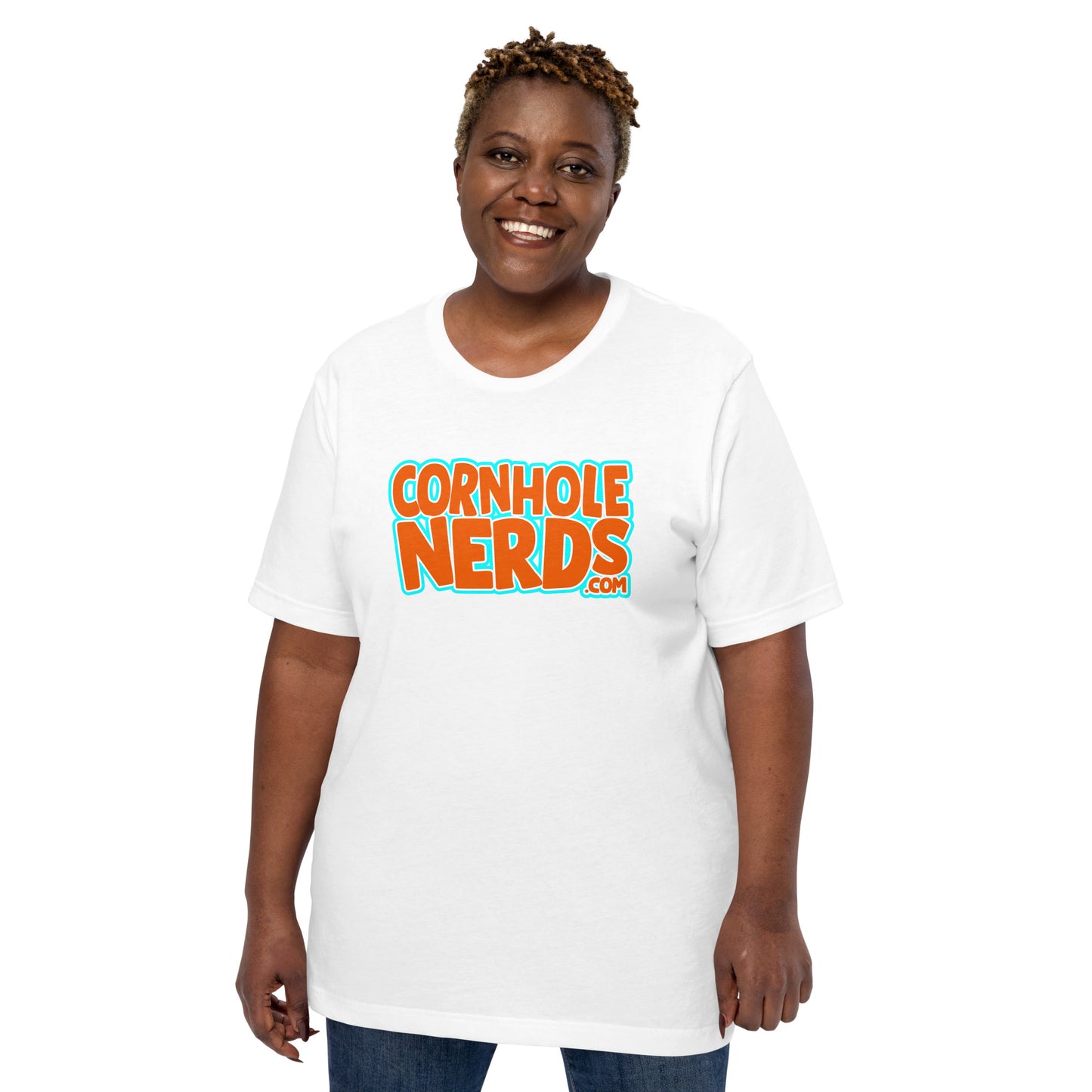 Cornhole Nerds orange you glad we have another logo Unisex t-shirt