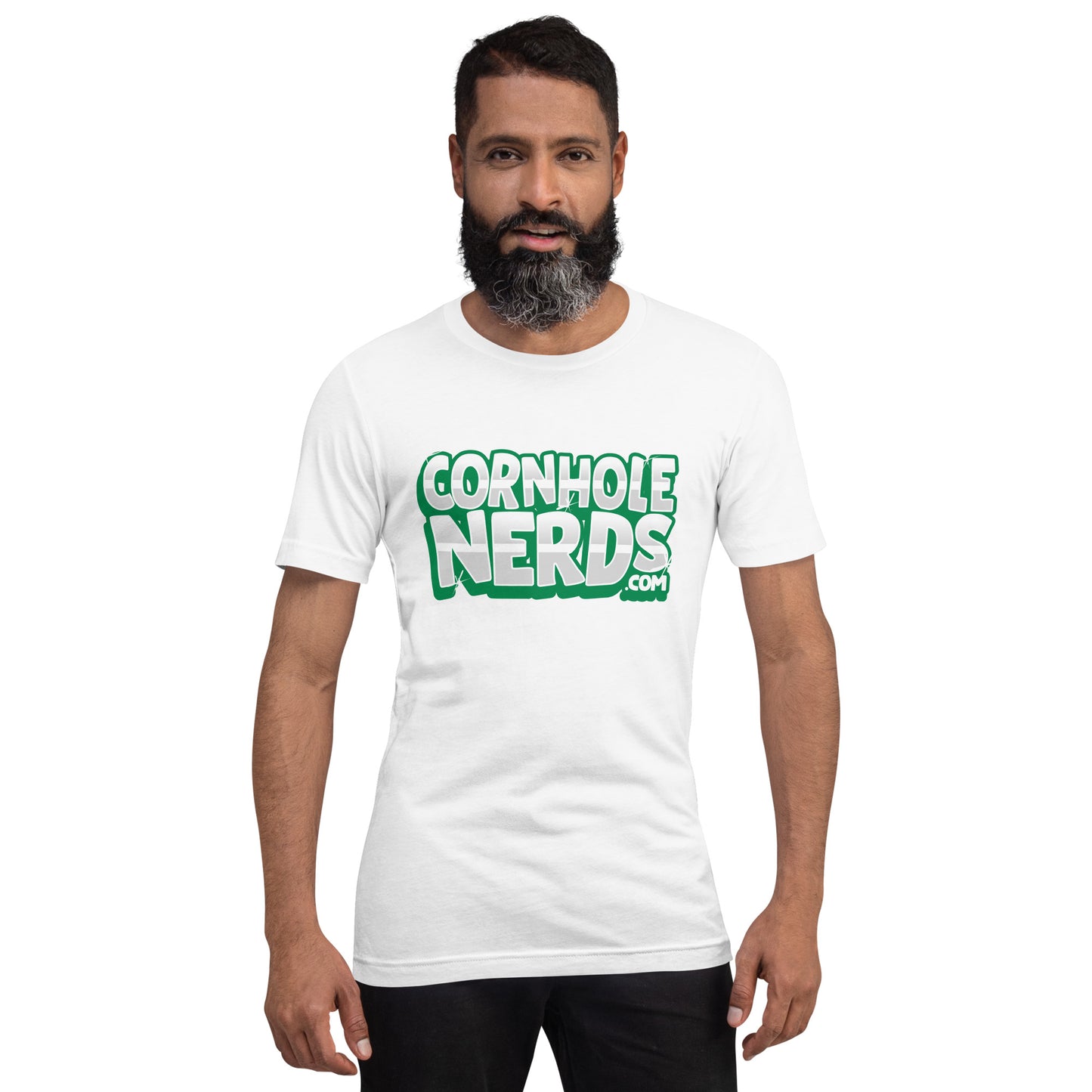 Cornhole Nerds green bling logo Unisex t-shirt