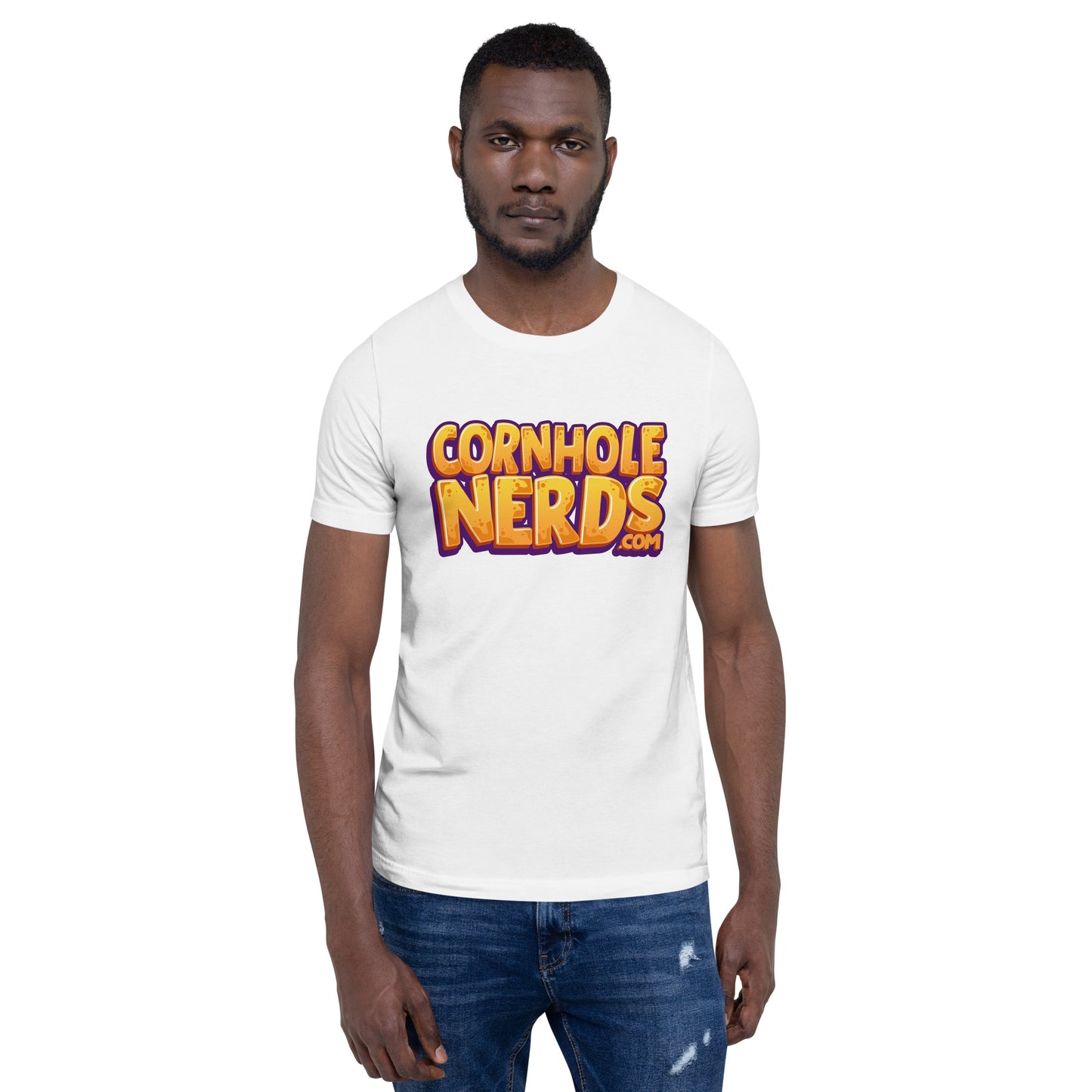 Cornhole Nerds there's nothing happy about a happy meal logo Unisex t-shirt