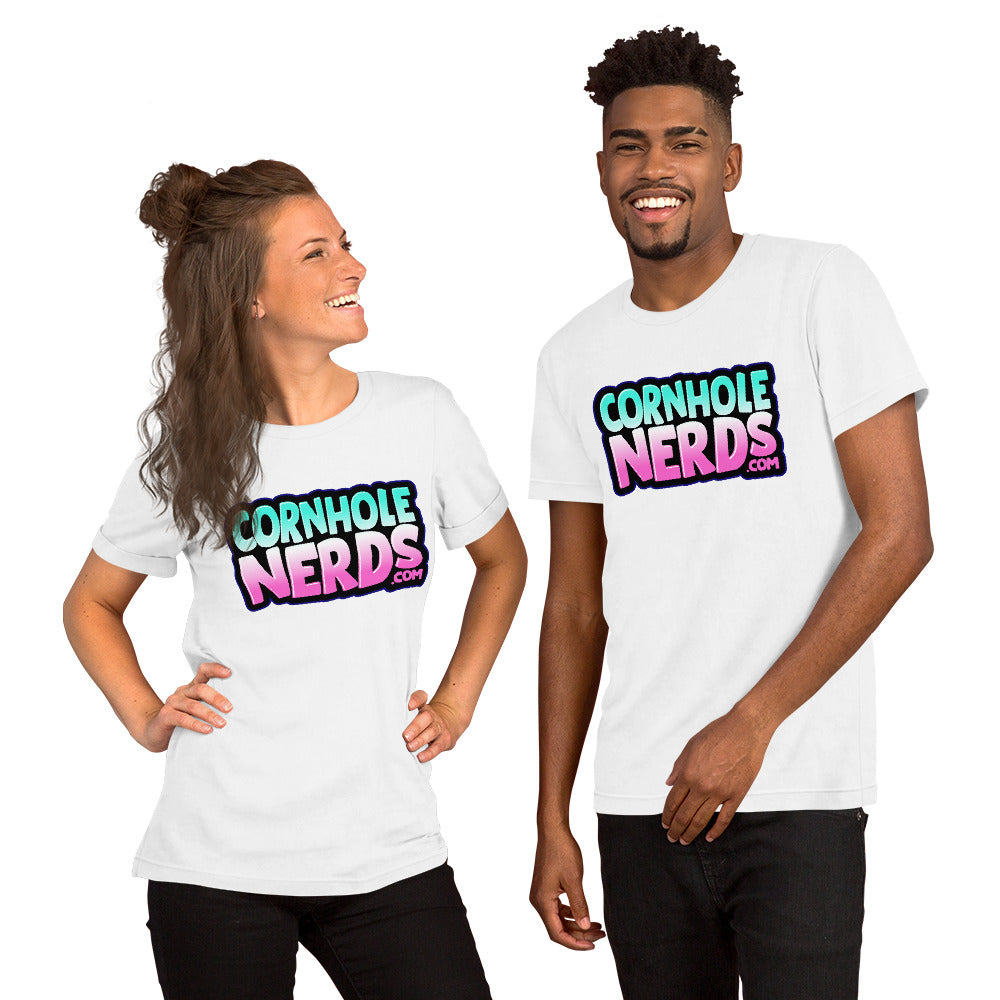 Cornhole Nerds pink twilight logo Unisex t-shirt