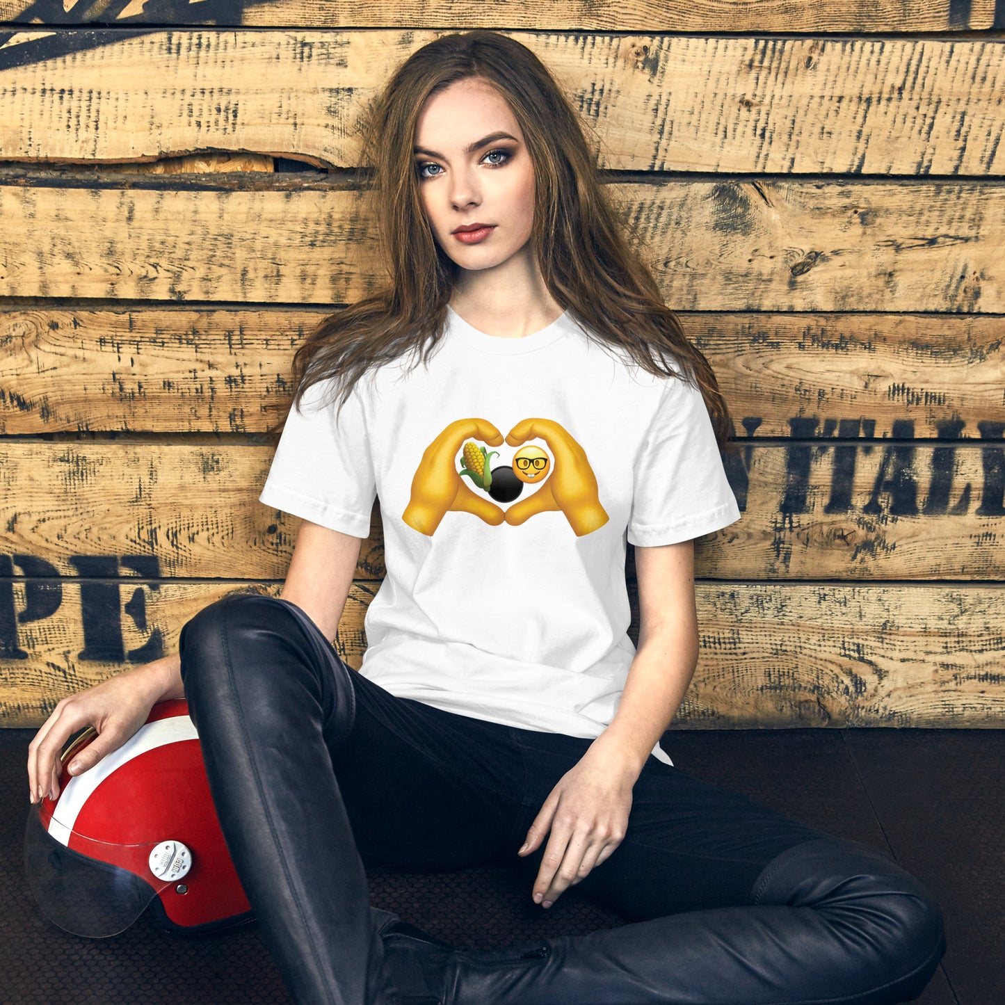 Cornhole Nerds Emoji Love Unisex t-shirt