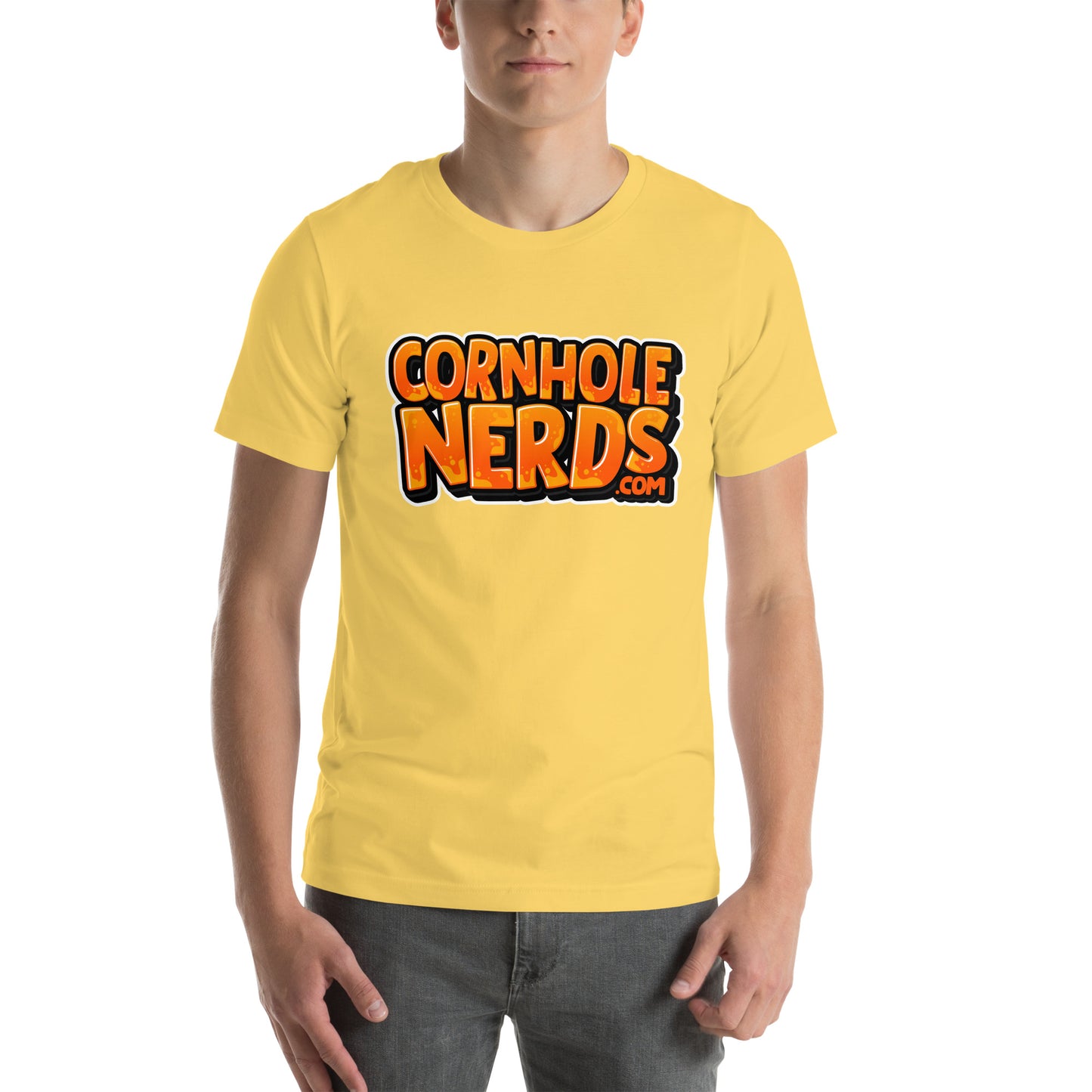 Cornhole Nerds orange logo Unisex t-shirt