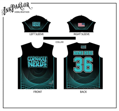 Cornhole Nerds Black/Teal Grey/Teal Spiro-Nerd Jersey(s)