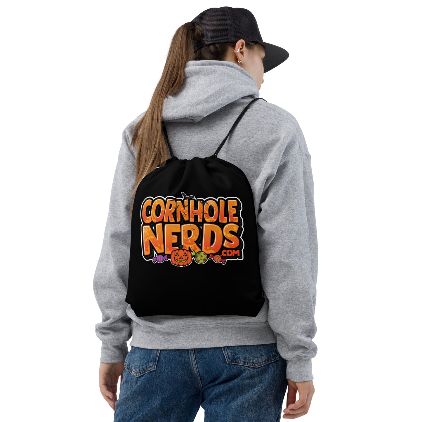 Cornhole Nerds Spooky Season Drawstring bag