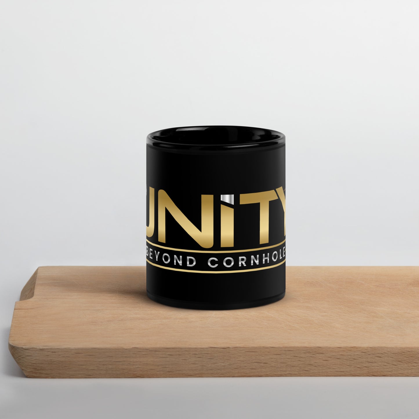 Unity Beyond Cornhole Black Glossy Mug