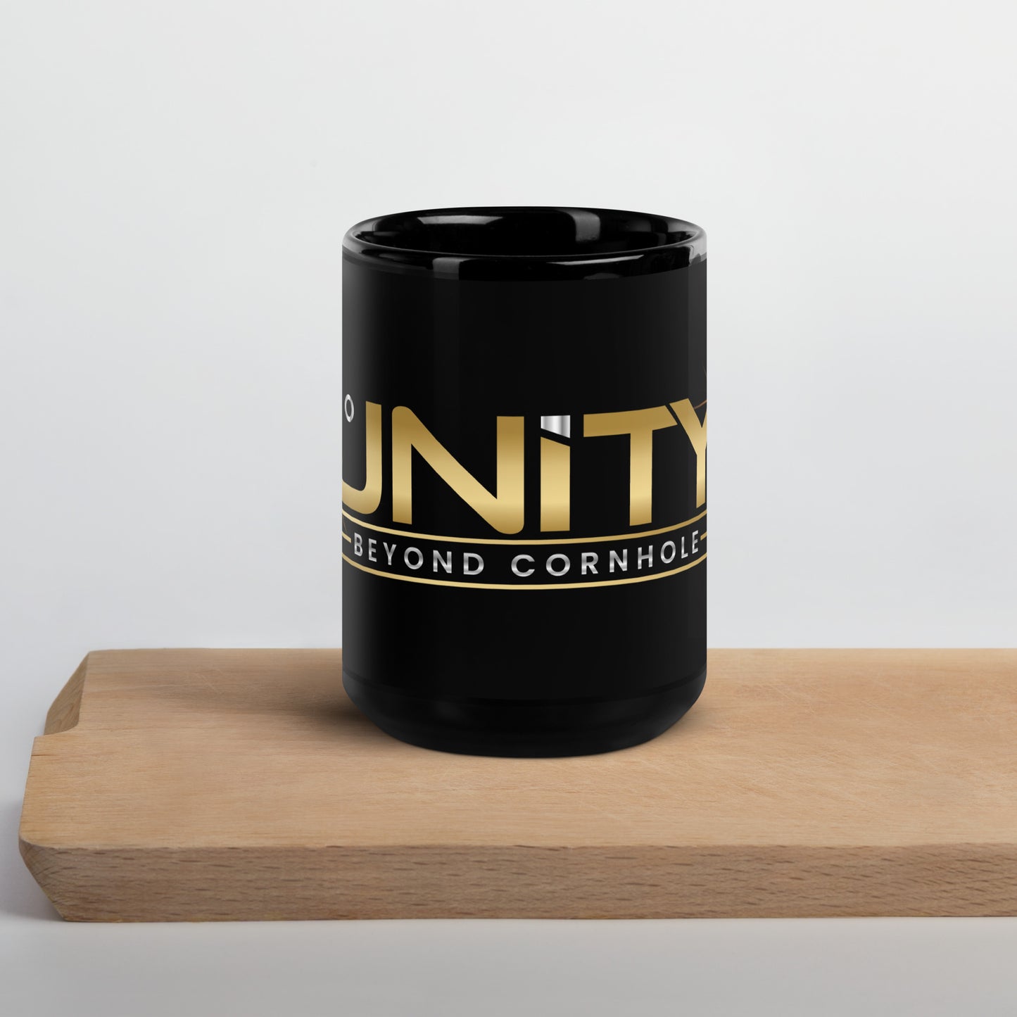 Unity Beyond Cornhole Black Glossy Mug