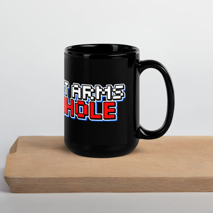 The Biggest Arms in Cornhole Black Glossy Mug