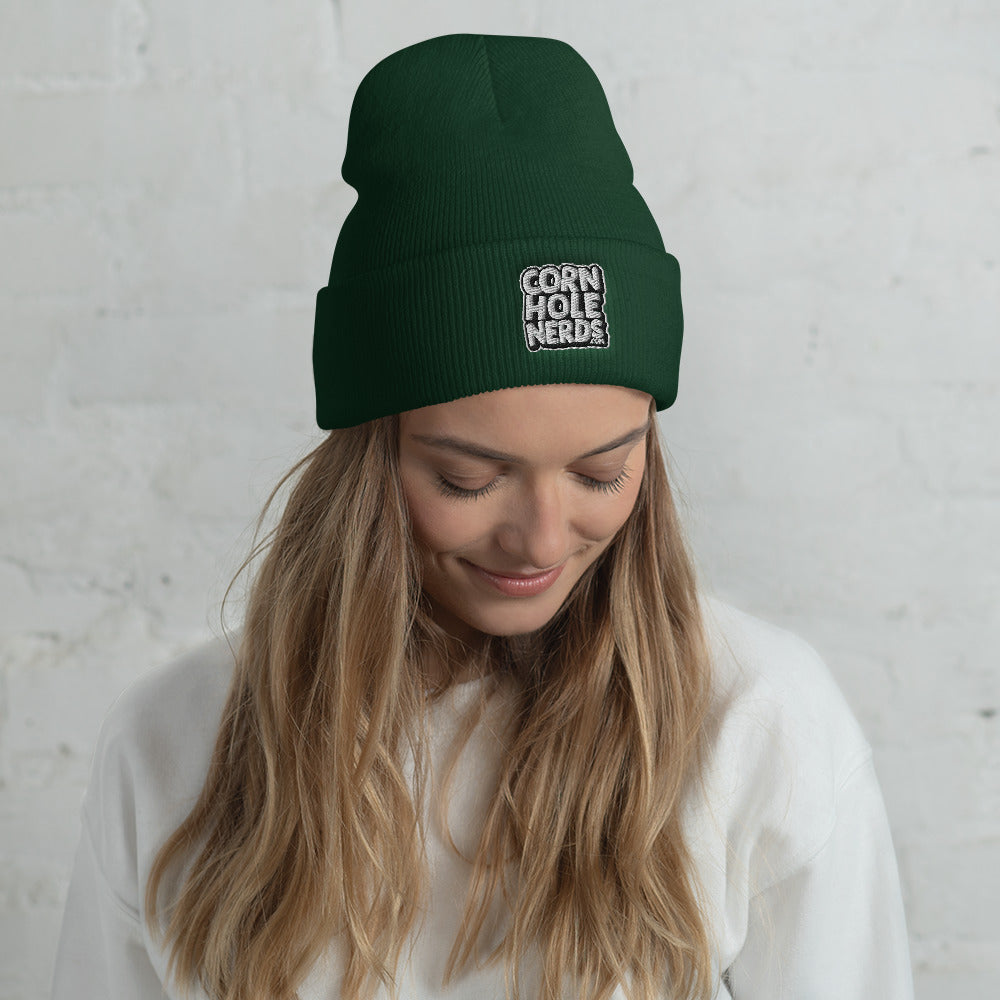 CornholeNerds.com Cuffed Beanie(flat embroidery)